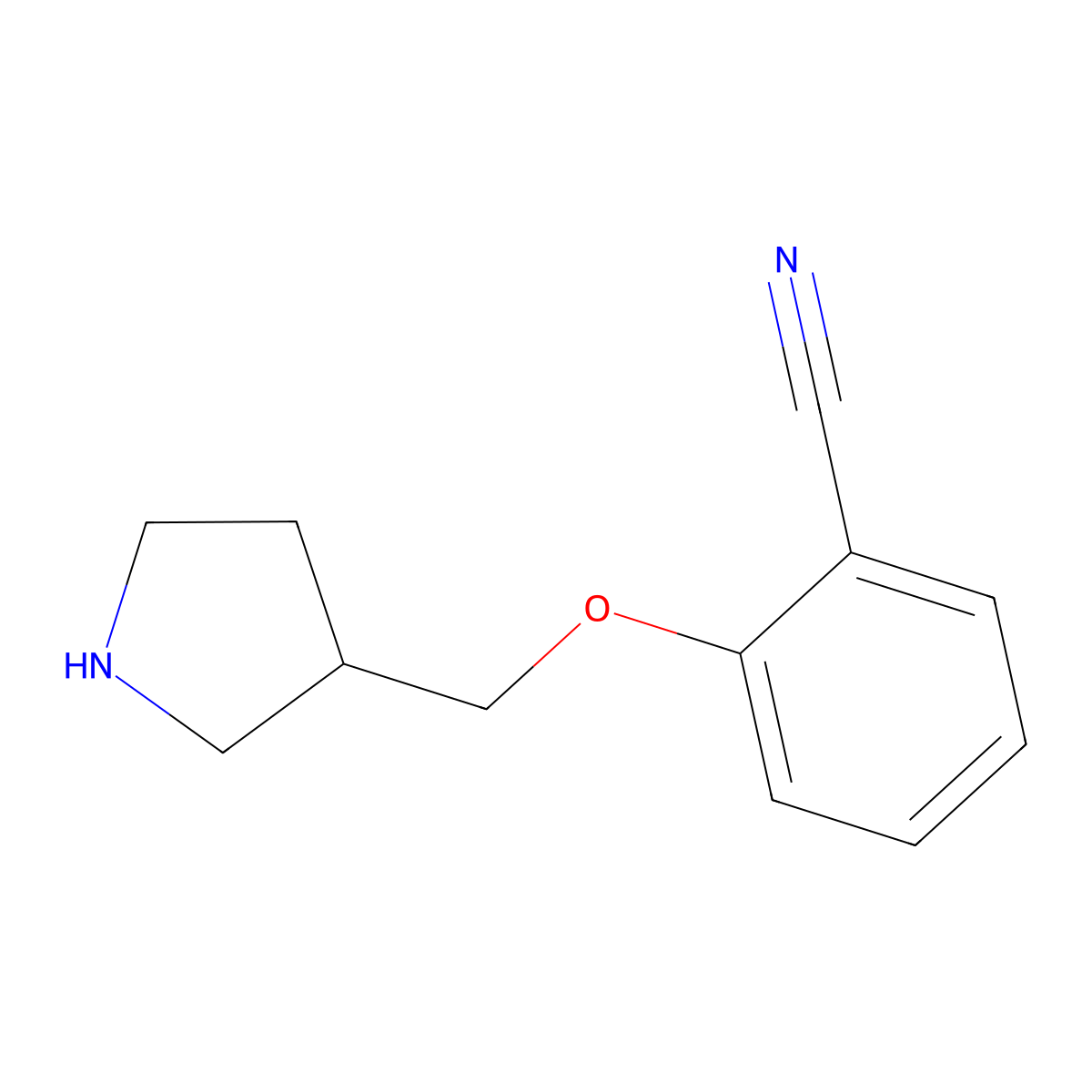 2-(Pyrrolidin-3-ylmethoxy)benzonitrile molecular structure, CAS 1248786-95-9