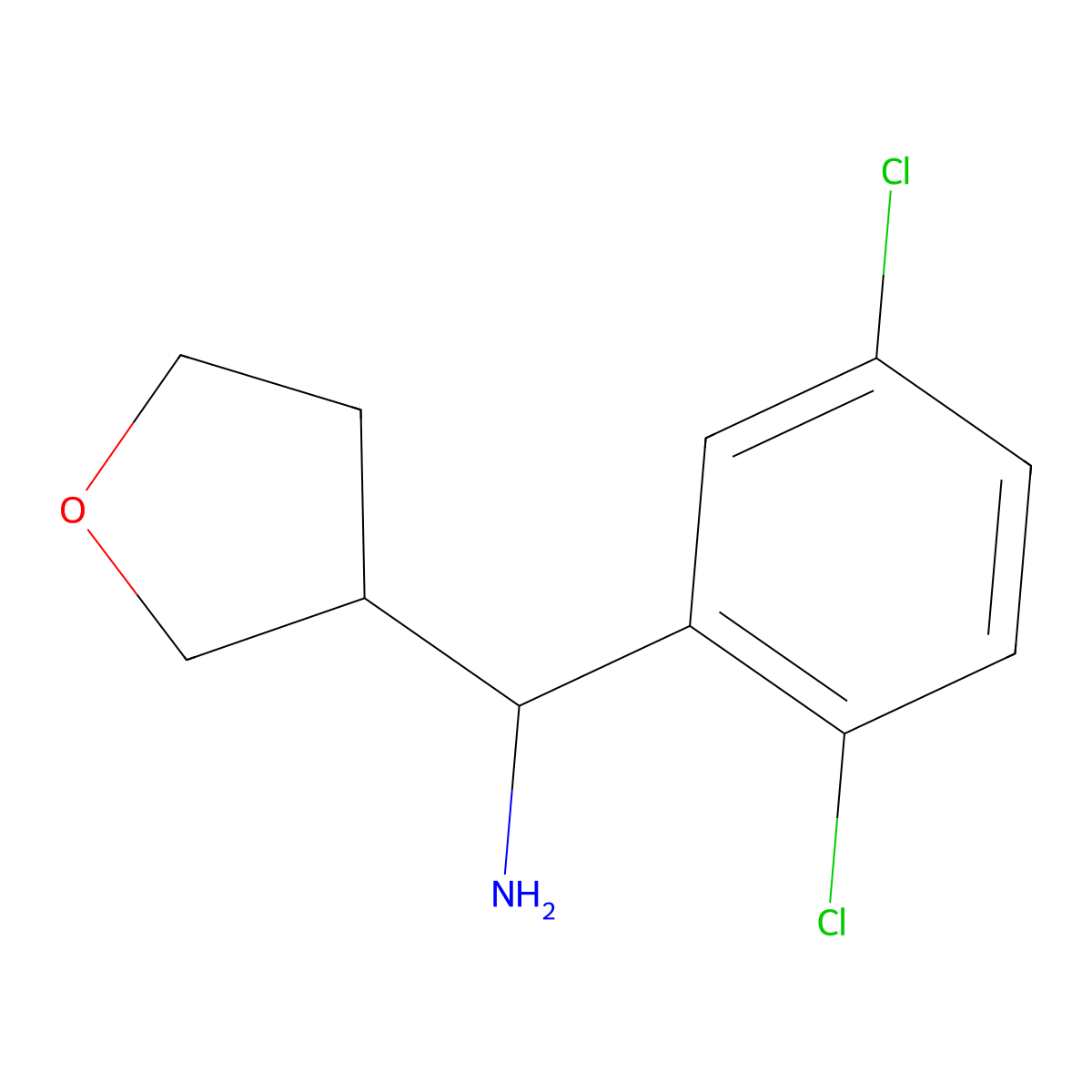 (2,5-Dichlorophenyl)(oxolan-3-yl)methanamine molecular structure, CAS 1248787-60-1