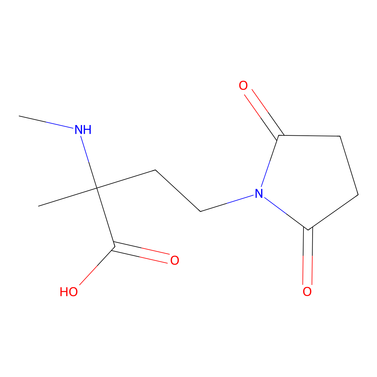 4-(2,5-Dioxopyrrolidin-1-yl)-2-methyl-2-(methylamino)butanoic acid molecular structure, CAS 1248789-57-2