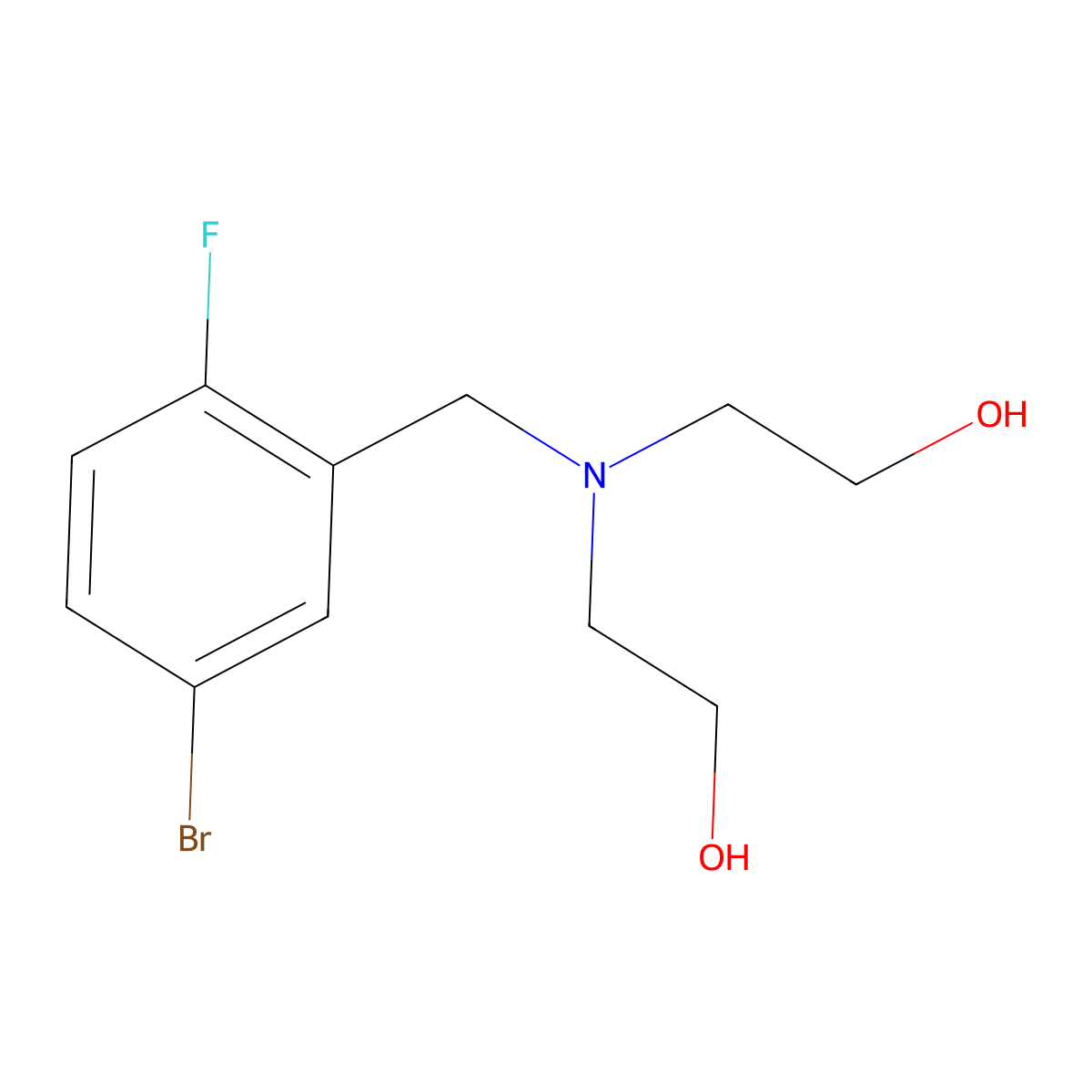 Ethanol, 2,2a(2)-[[(5-bromo-2-fluorophenyl)methyl]imino]bis- molecular structure, CAS 1248789-61-8