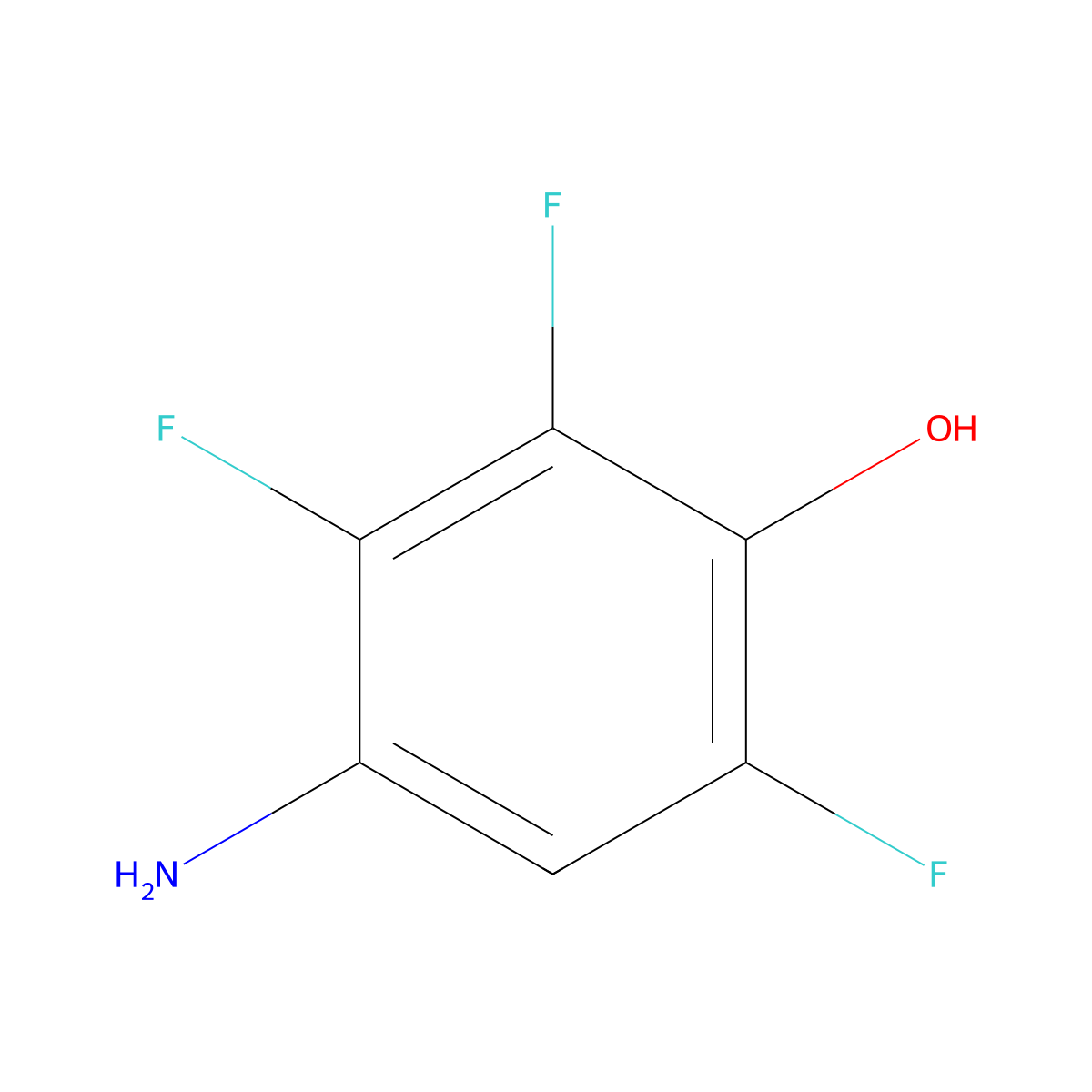 4-Amino-2,3,6-trifluorophenol molecular structure, CAS 124879-31-8