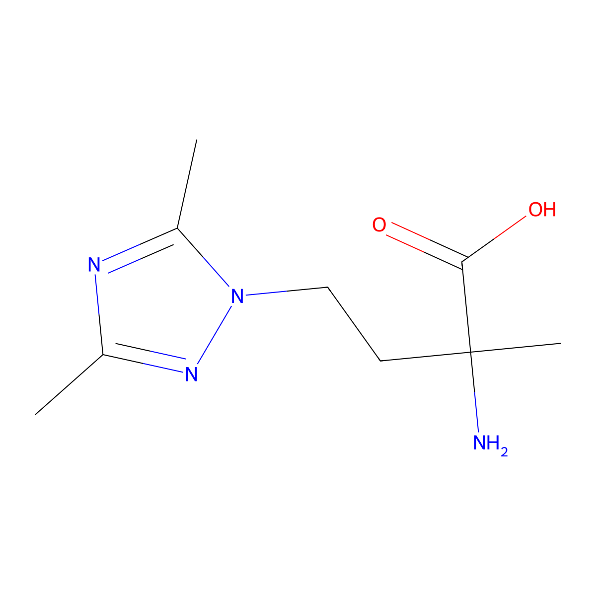 2-amino-4-(dimethyl-1H-1,2,4-triazol-1-yl)-2-methylbutanoic acid molecular structure, CAS 1248791-42-5