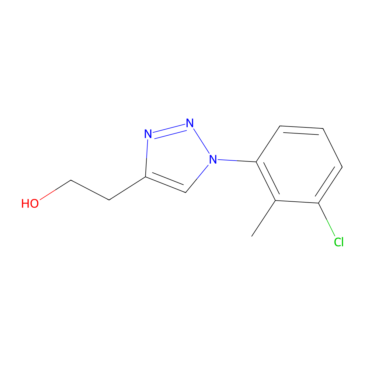 2-[1-(3-chloro-2-methylphenyl)-1H-1,2,3-triazol-4-yl]ethan-1-ol molecular structure, CAS 1248791-87-8