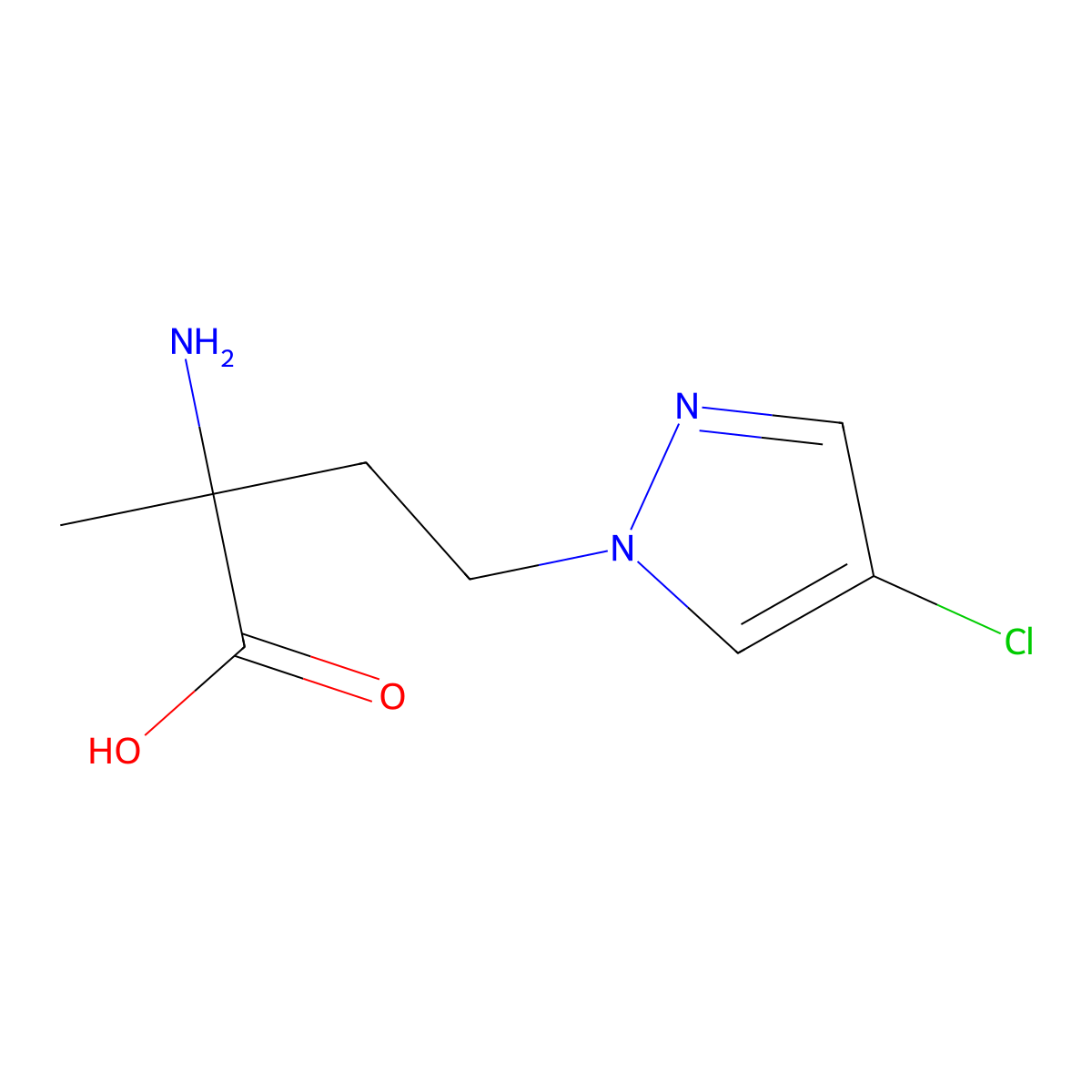 2-Amino-4-(4-chloro-1h-pyrazol-1-yl)-2-methylbutanoic acid molecular structure, CAS 1248792-29-1