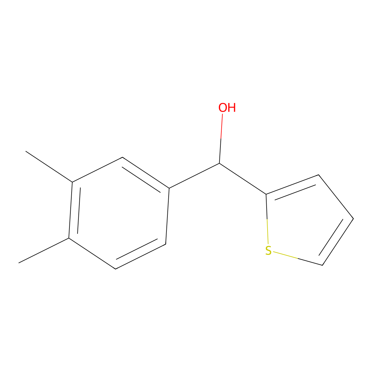(3,4-Dimethylphenyl)(thiophen-2-yl)methanol molecular structure, CAS 1248793-29-4