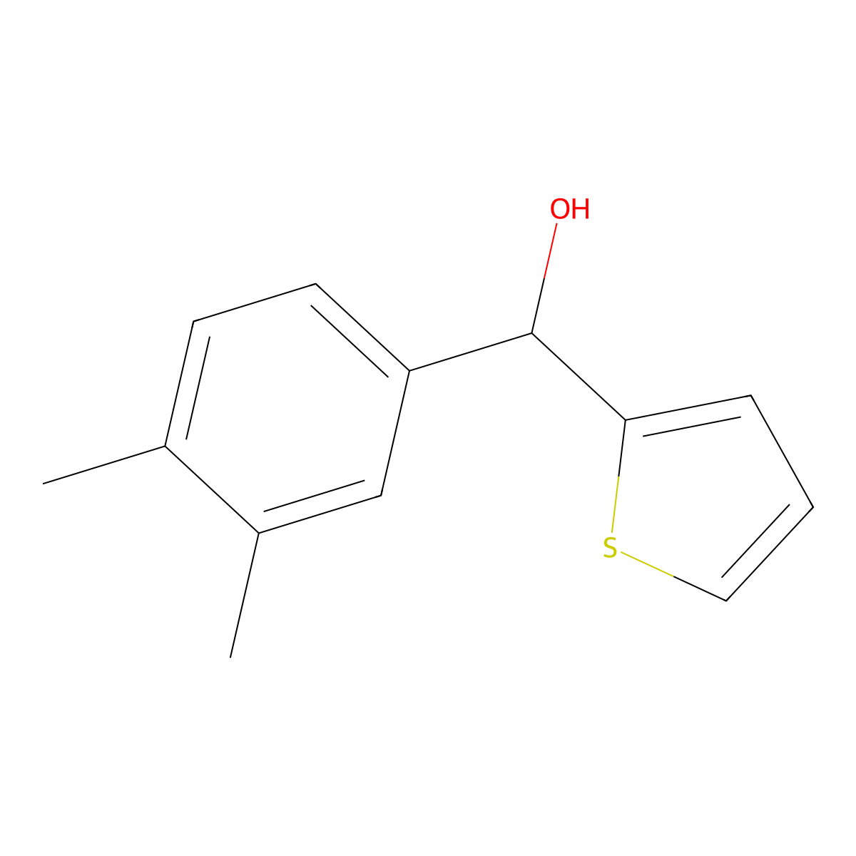(3,4-Dimethylphenyl)(thiophen-2-yl)methanol molecular structure, CAS 1248793-29-4