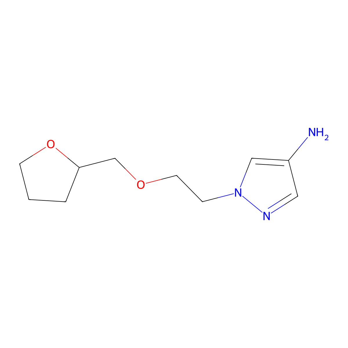 1-(2-((Tetrahydrofuran-2-yl)methoxy)ethyl)-1h-pyrazol-4-amine molecular structure, CAS 1248793-64-7