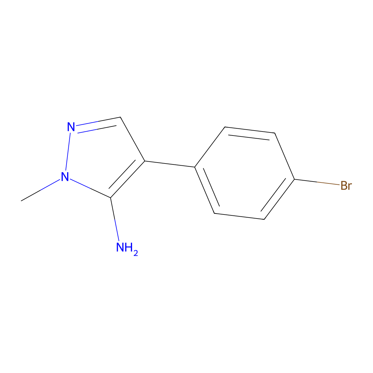 4-(4-Bromophenyl)-1-methylpyrazol-5-amine molecular structure, CAS 1248796-80-6