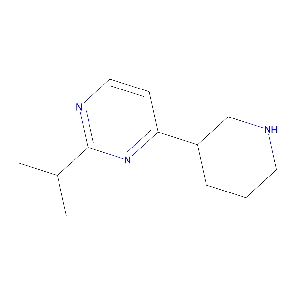 4-(Piperidin-3-yl)-2-(propan-2-yl)pyrimidine molecular structure, CAS 1248797-73-0