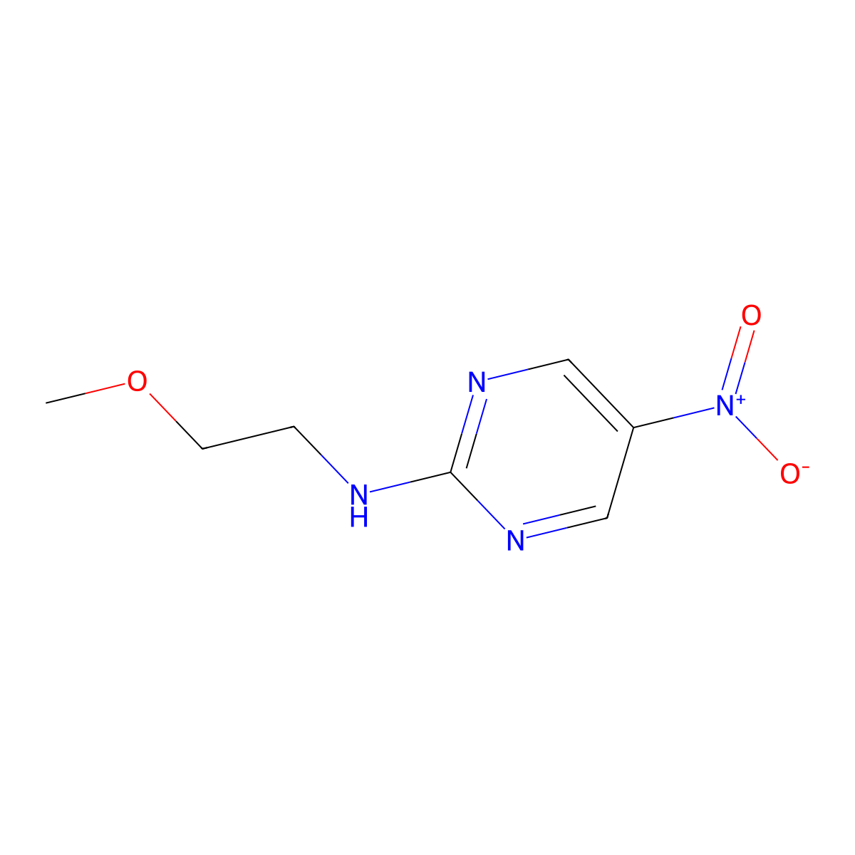 N-(2-methoxyethyl)-5-nitropyrimidin-2-amine molecular structure, CAS 1248798-45-9