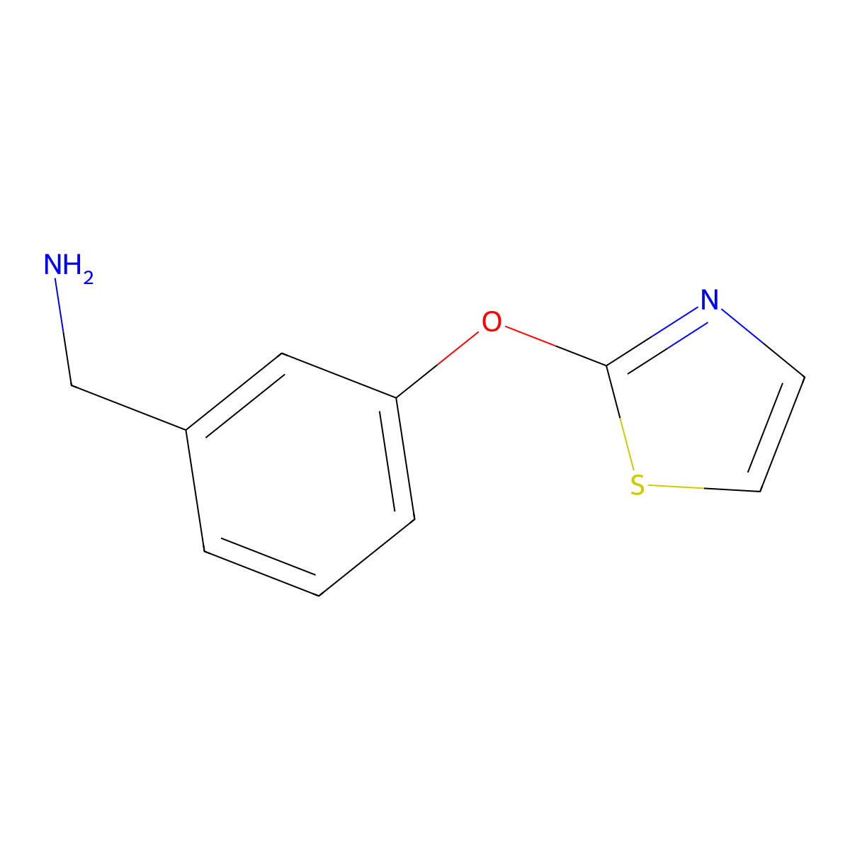 [3-(1,3-Thiazol-2-yloxy)phenyl]methanamine molecular structure, CAS 1248800-83-0