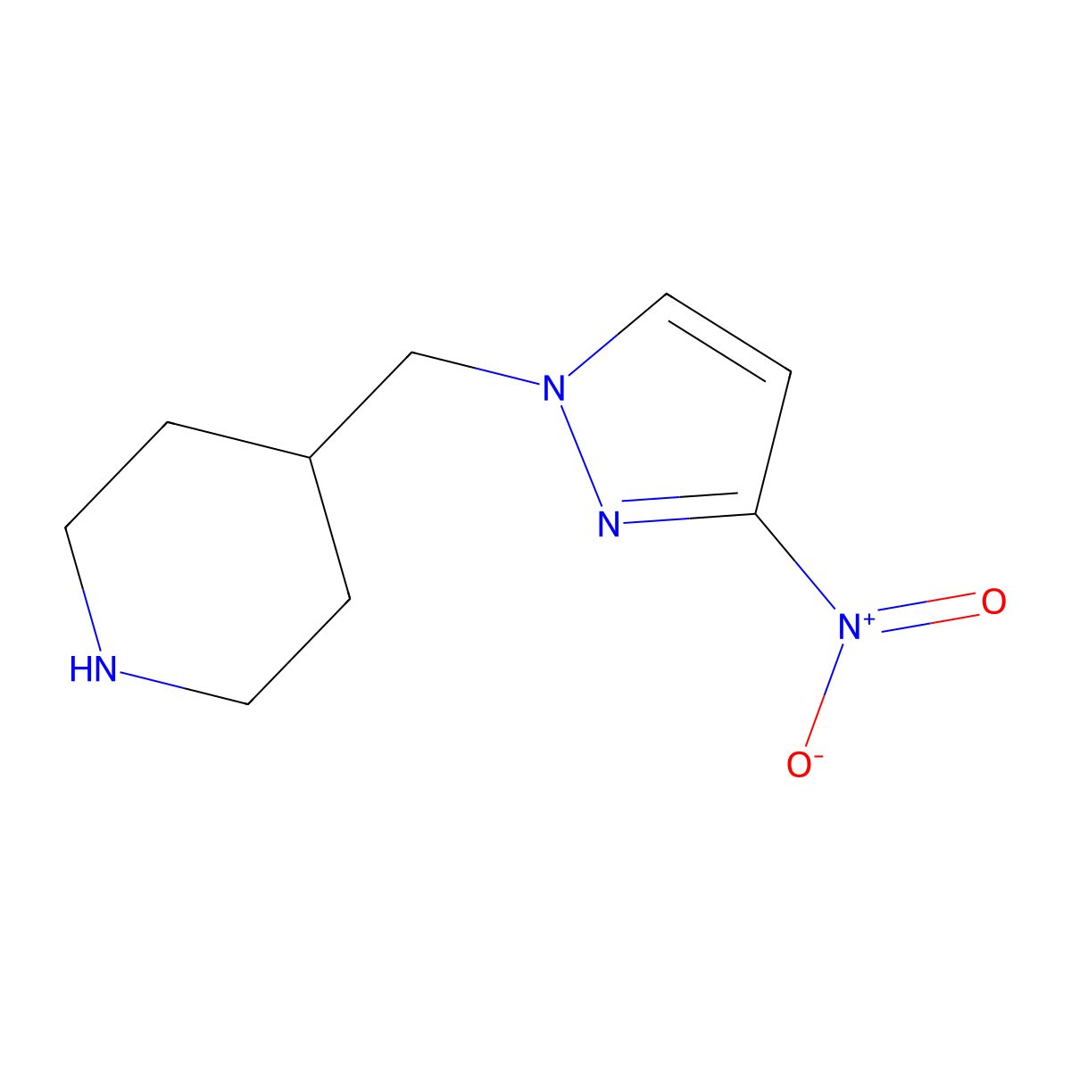4-[(3-nitro-1H-pyrazol-1-yl)methyl]piperidine molecular structure, CAS 1248801-36-6