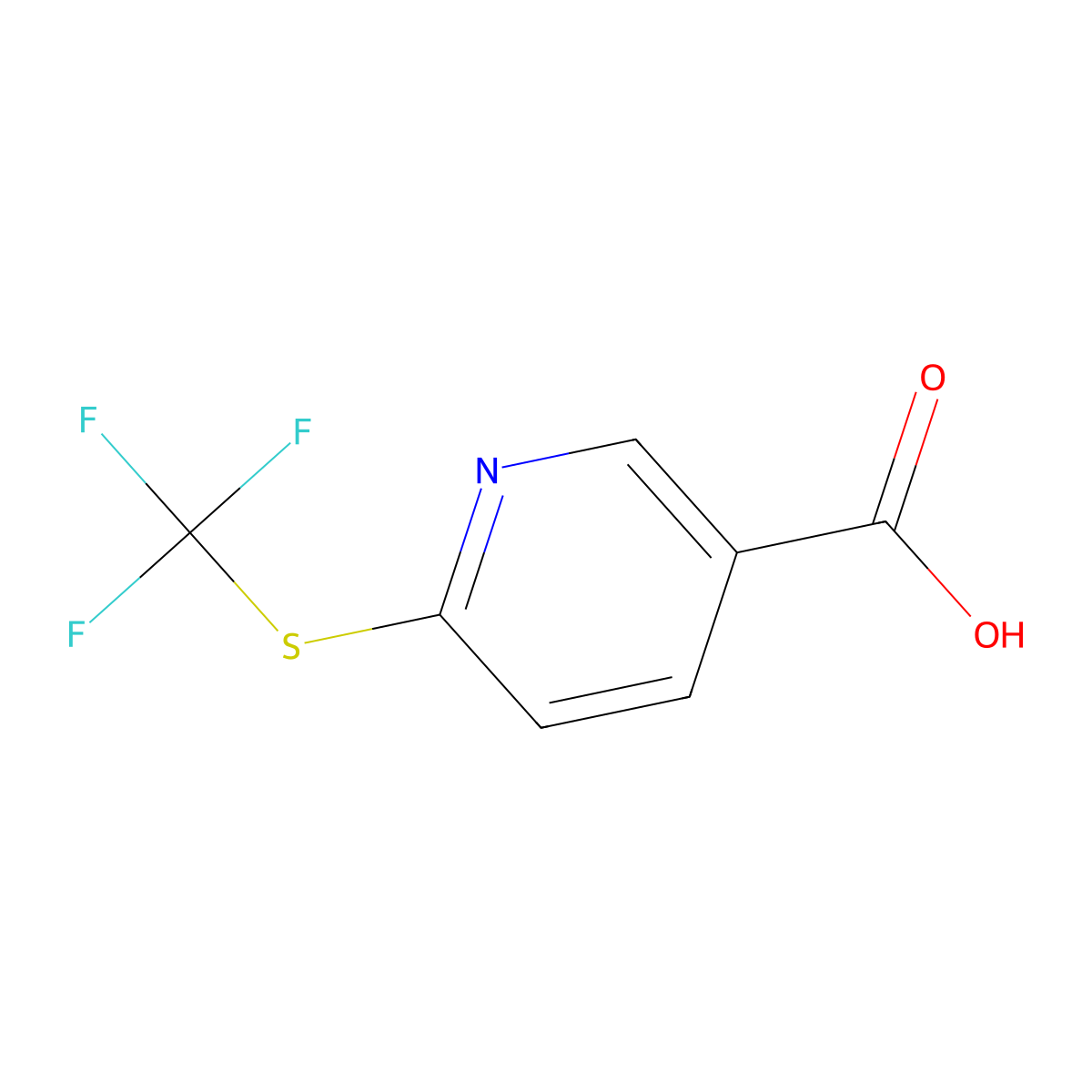 6-[(Trifluoromethyl)sulfanyl]pyridine-3-carboxylic acid molecular structure, CAS 1248802-41-6