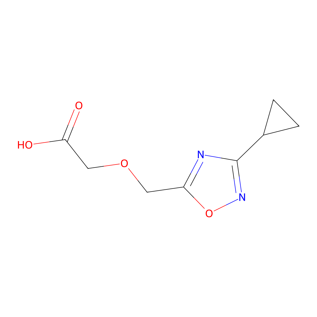 2-[(3-Cyclopropyl-1,2,4-oxadiazol-5-yl)methoxy]acetic acid molecular structure, CAS 1248806-06-5