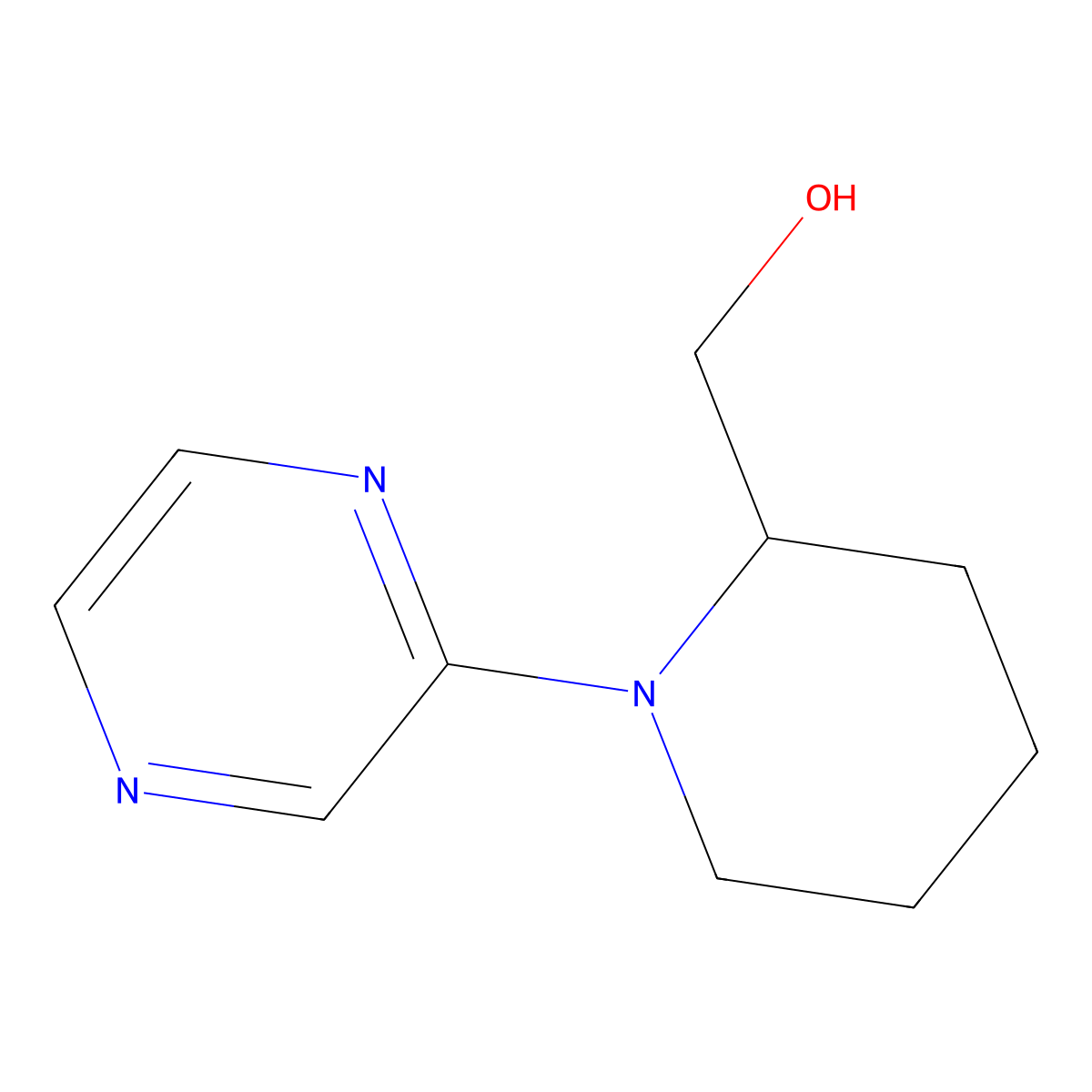 [1-(Pyrazin-2-yl)piperidin-2-yl]methanol molecular structure, CAS 1248810-04-9