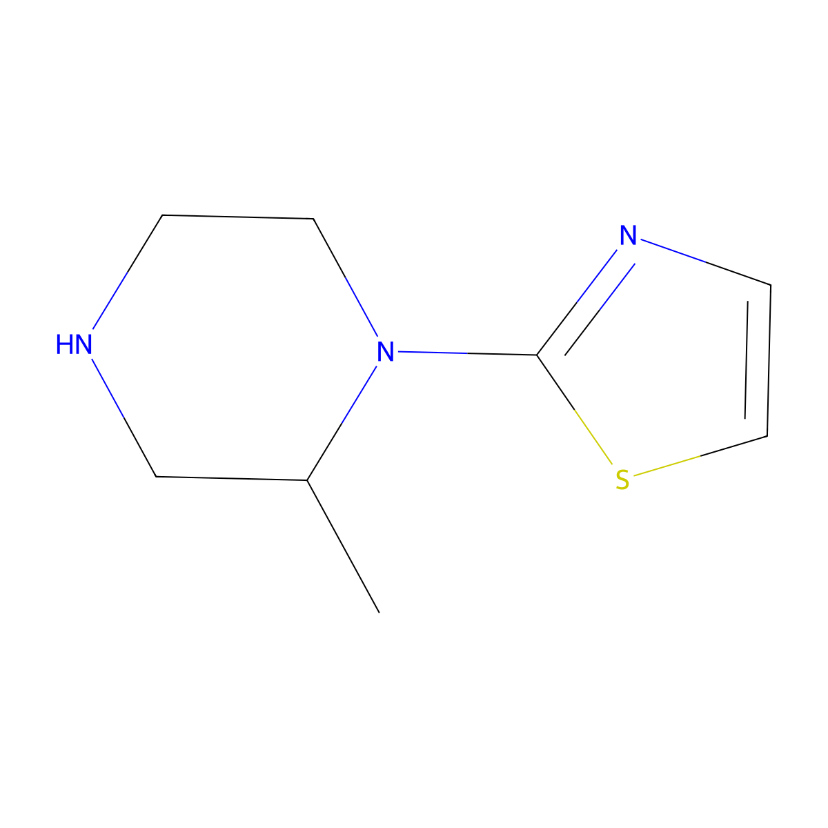 2-Methyl-1-(1,3-thiazol-2-yl)piperazine molecular structure, CAS 1248811-25-7