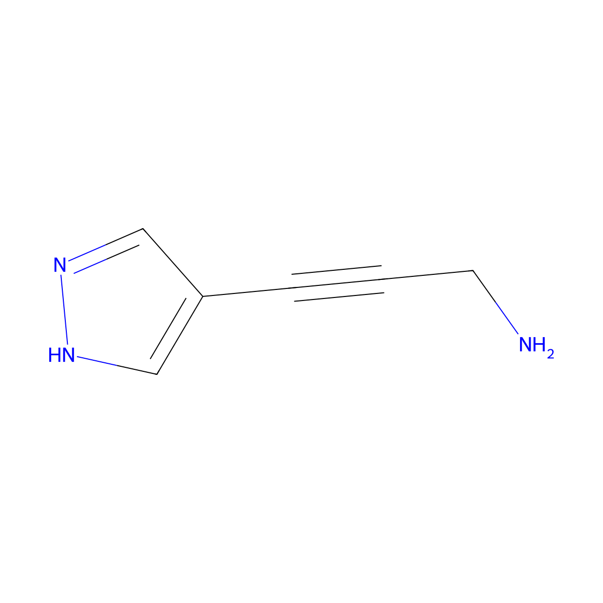 3-(1H-pyrazol-4-yl)prop-2-yn-1-amine molecular structure, CAS 1248812-37-4