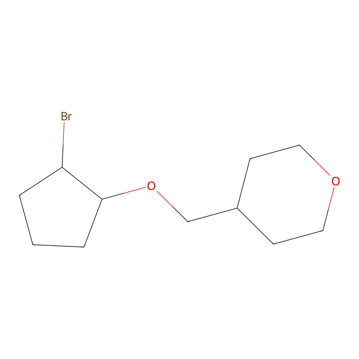 4-{[(2-Bromocyclopentyl)oxy]methyl}oxane molecular structure, CAS 1248813-06-0