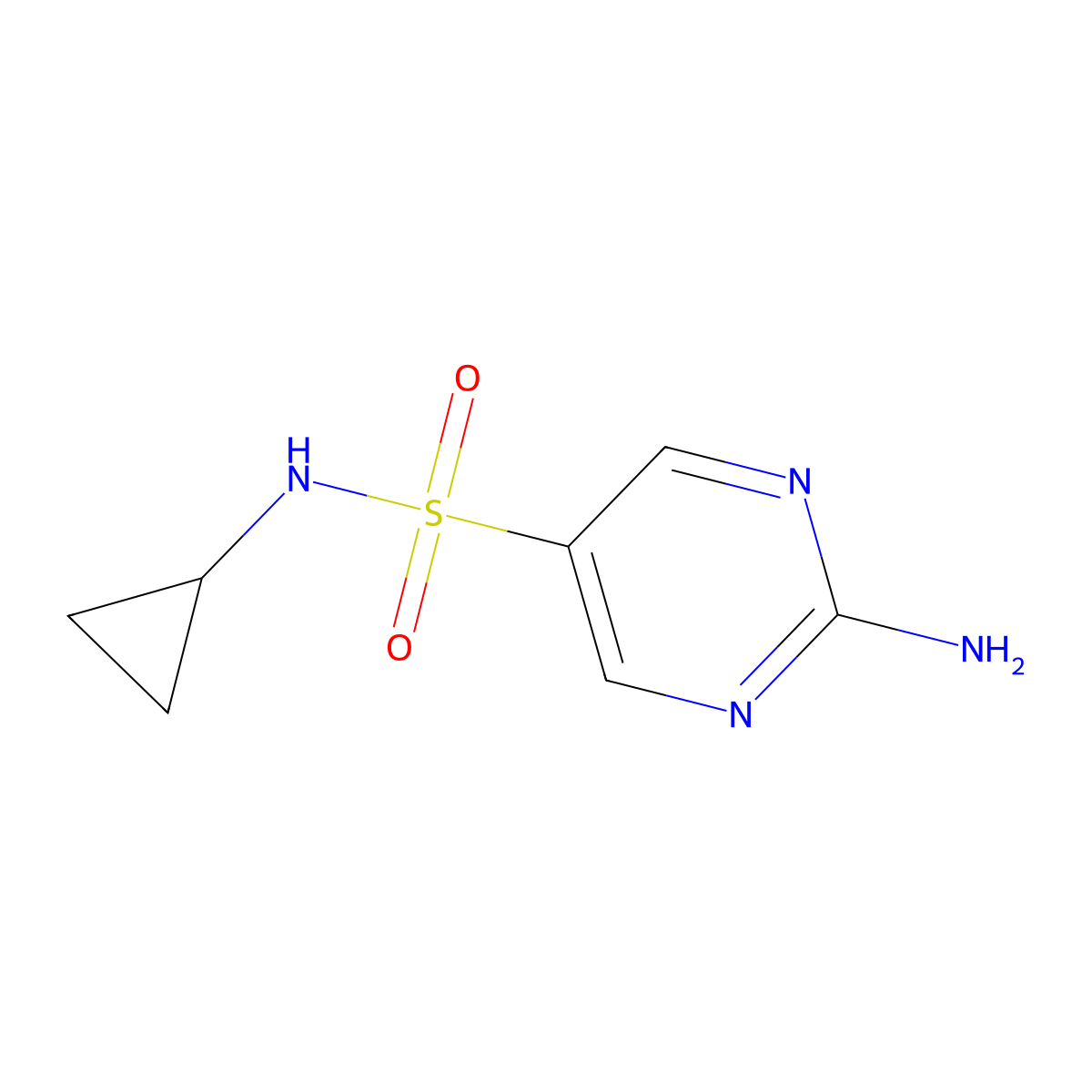 2-amino-N-cyclopropylpyrimidine-5-sulfonamide molecular structure, CAS 1248813-90-2