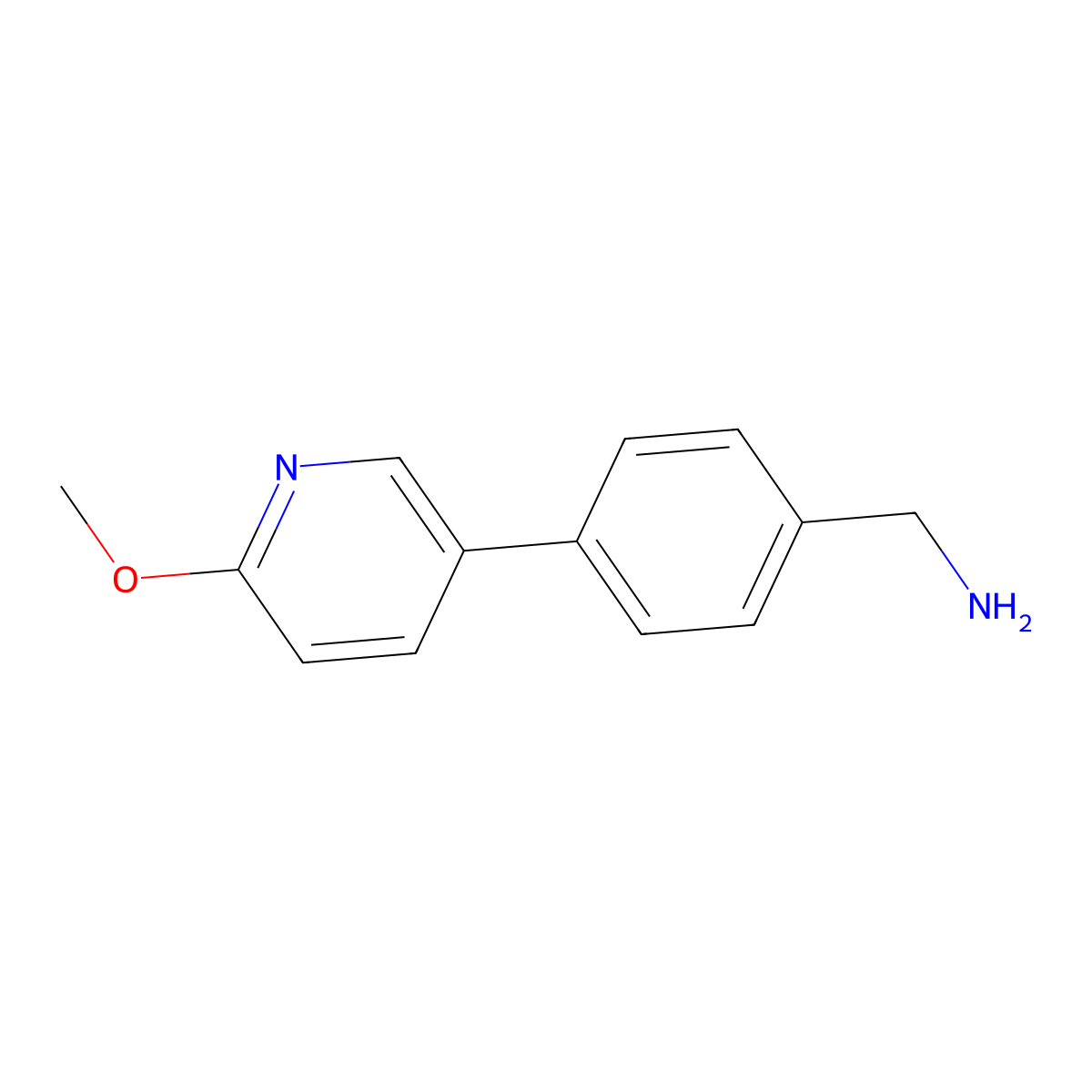 4-(6-Methoxy-3-pyridinyl)benzenemethanamine molecular structure, CAS 1248815-55-5