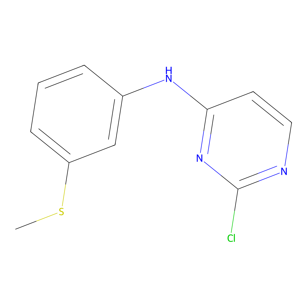 2-Chloro-N-[3-(methylsulfanyl)phenyl]pyrimidin-4-amine molecular structure, CAS 1248815-62-4