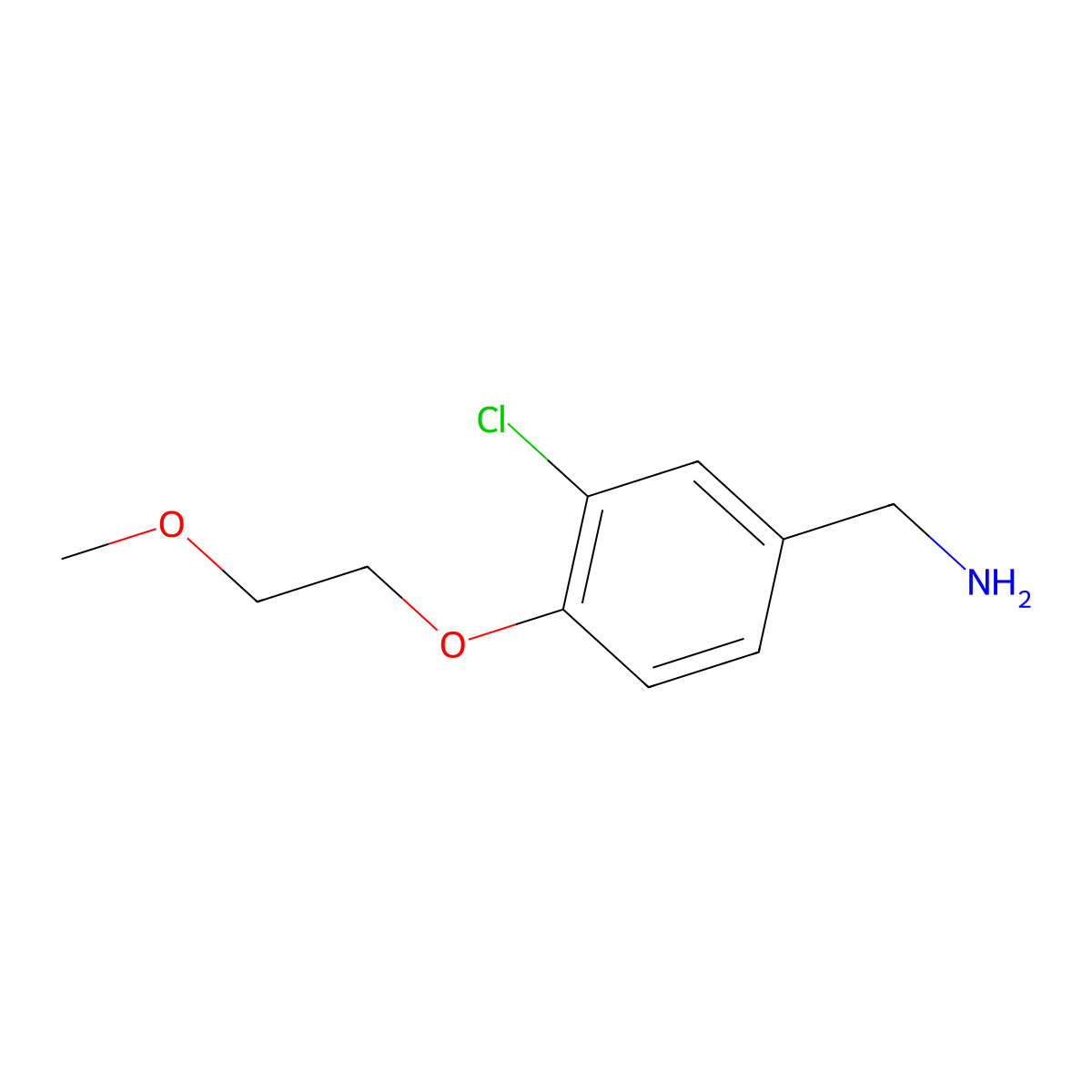 3-Chloro-4-(2-methoxy-ethoxy)-benzylamine molecular structure, CAS 1248816-06-9