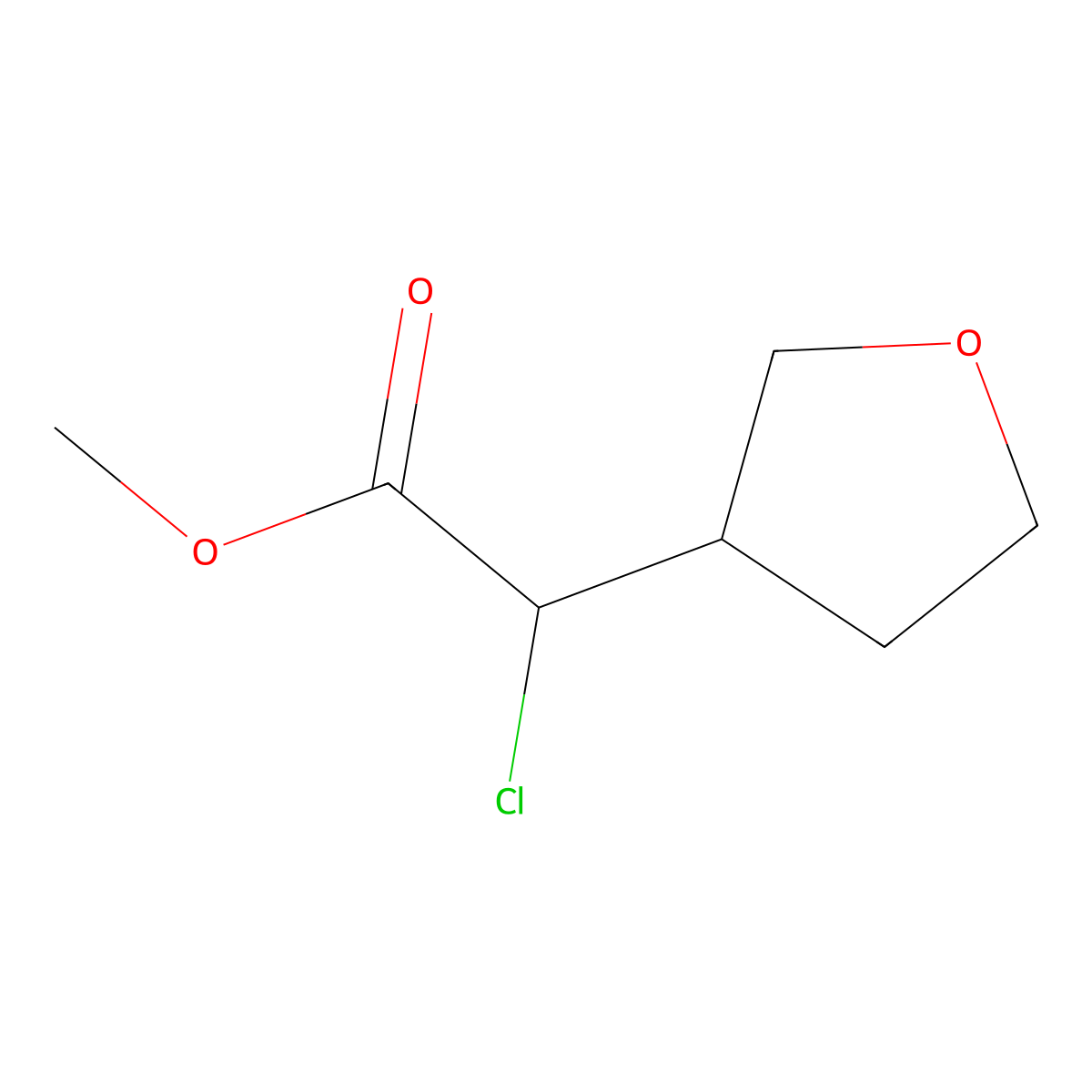 Methyl 2-chloro-2-(oxolan-3-yl)acetate molecular structure, CAS 1248819-31-9