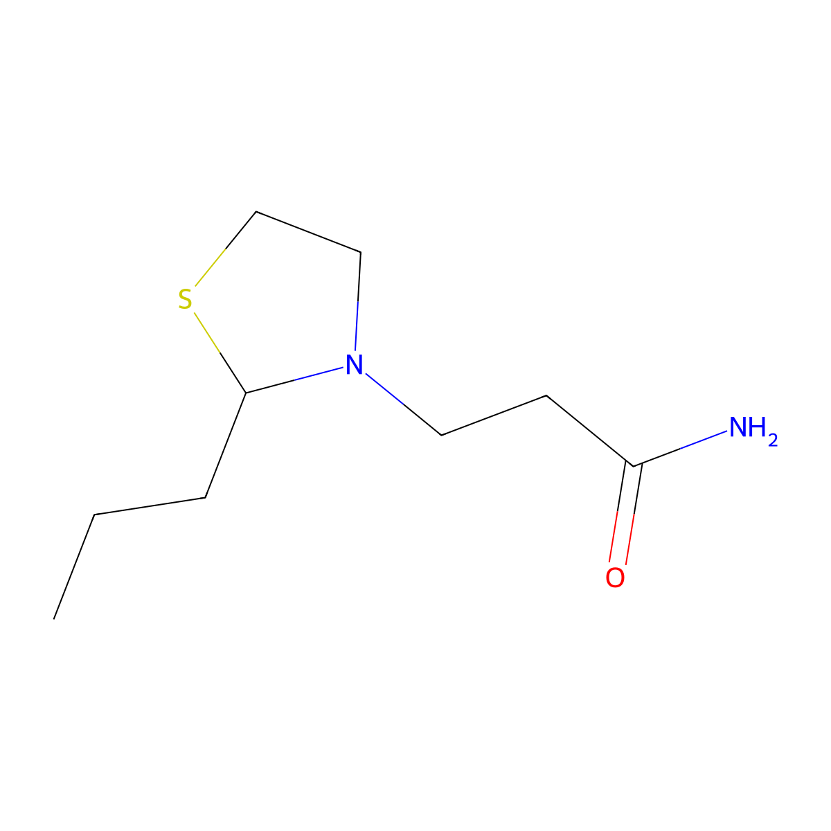 3-Thiazolidinepropanamide, 2-propyl- molecular structure, CAS 124882-61-7