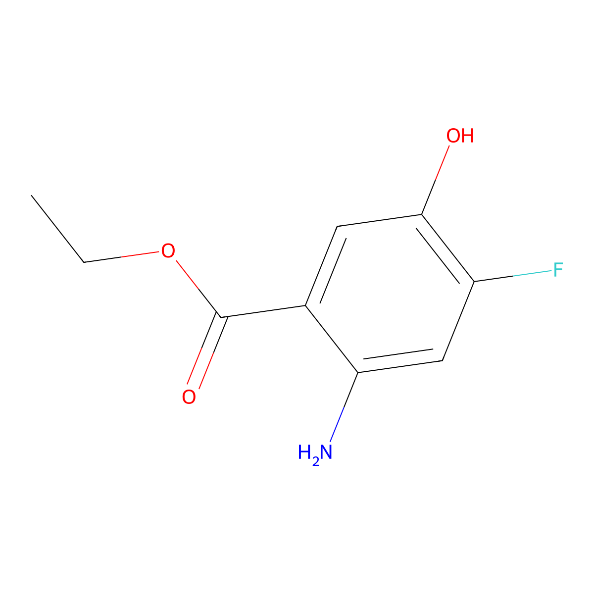 Ethyl 2-amino-4-fluoro-5-hydroxybenzoate molecular structure, CAS 1248820-25-8