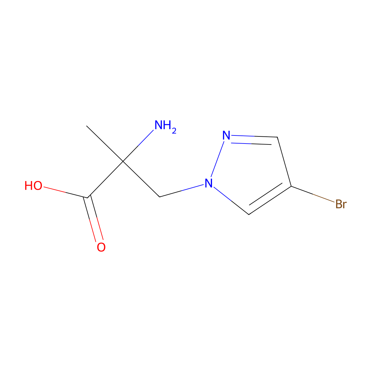 2-amino-3-(4-bromo-1H-pyrazol-1-yl)-2-methylpropanoic acid molecular structure, CAS 1248822-14-1