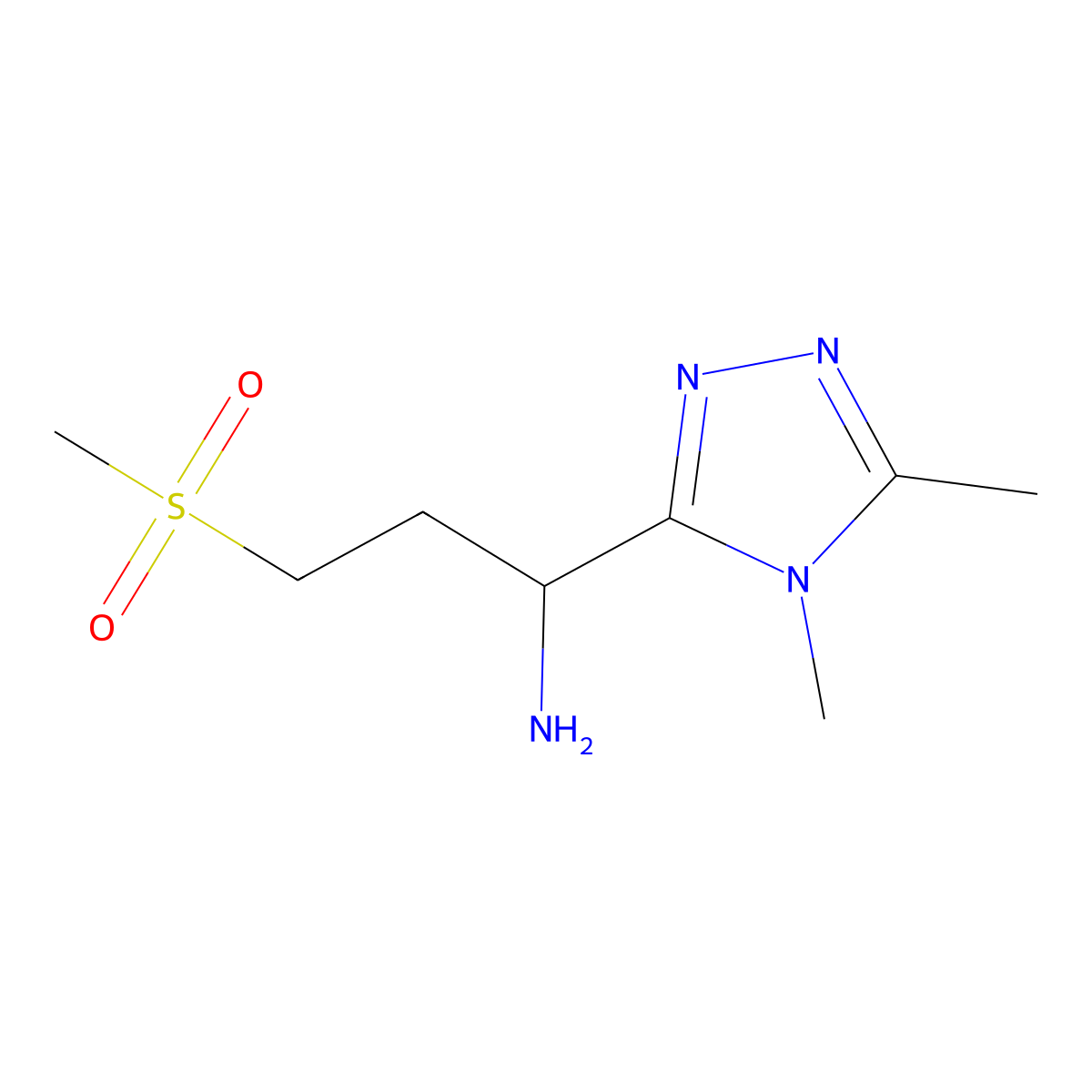 1-(4,5-Dimethyl-4h-1,2,4-triazol-3-yl)-3-(methylsulfonyl)propan-1-amine molecular structure, CAS 1248823-56-4