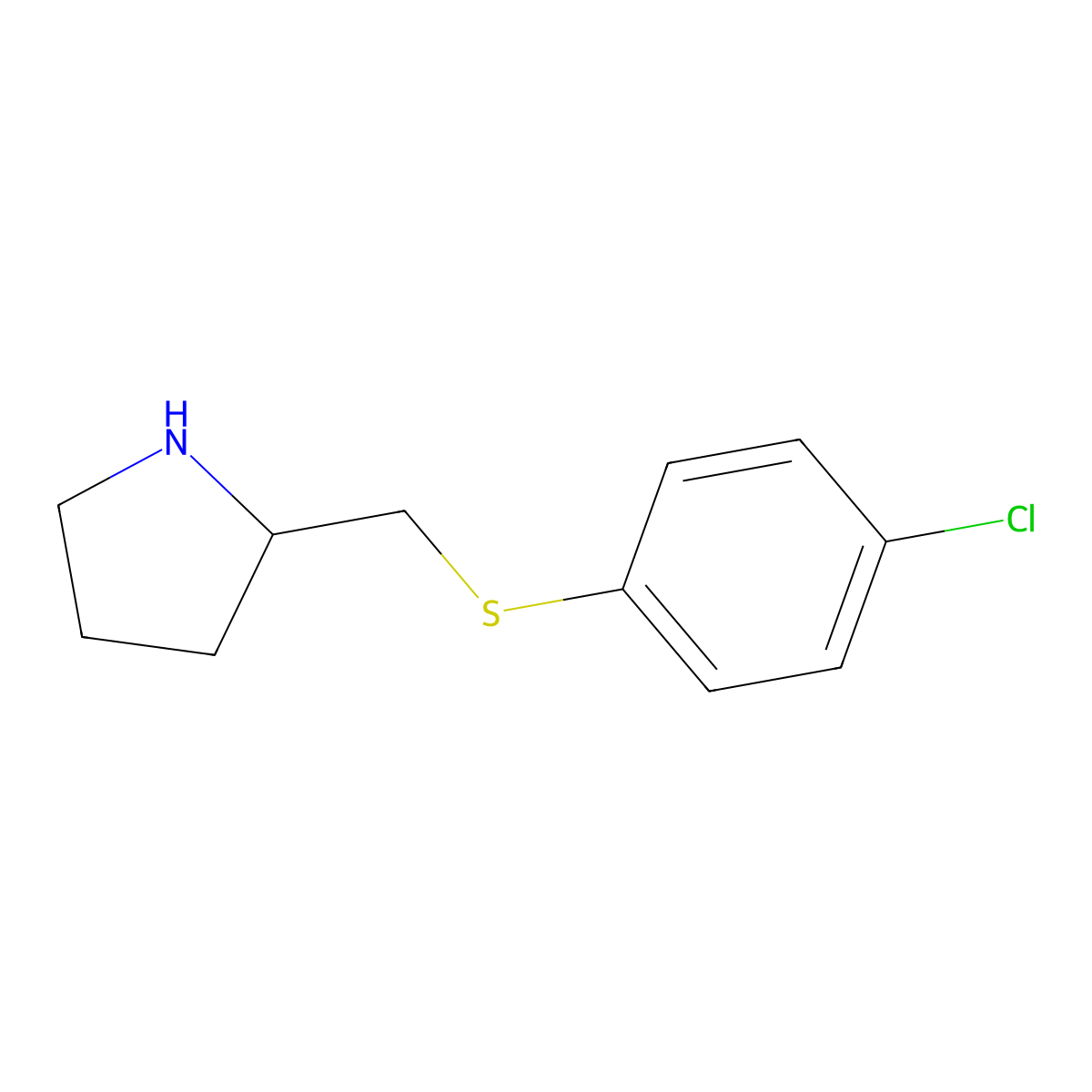 2-{[(4-Chlorophenyl)sulfanyl]methyl}pyrrolidine molecular structure, CAS 1248823-61-1