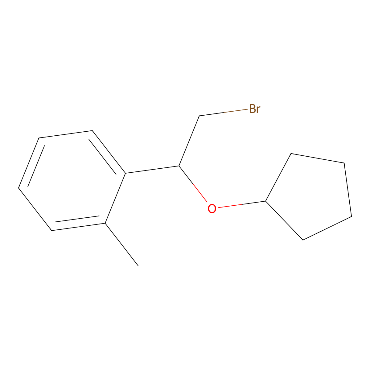 1-(2-Bromo-1-(cyclopentyloxy)ethyl)-2-methylbenzene molecular structure, CAS 1248824-12-5