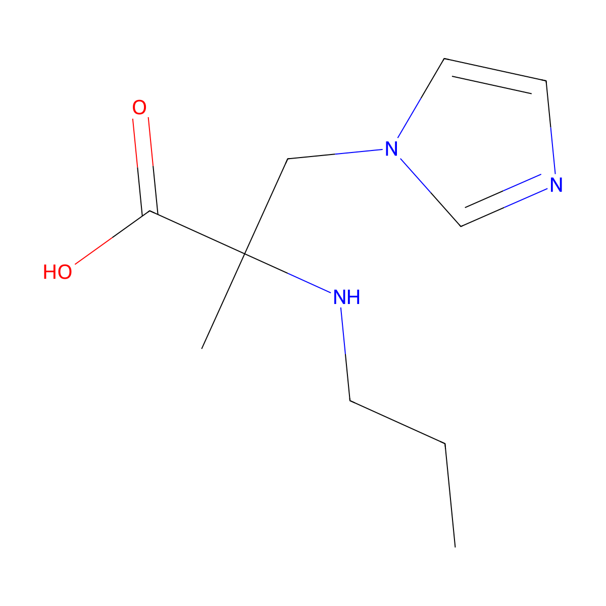 3-(1h-Imidazol-1-yl)-2-methyl-2-(propylamino)propanoic acid molecular structure, CAS 1248824-68-1