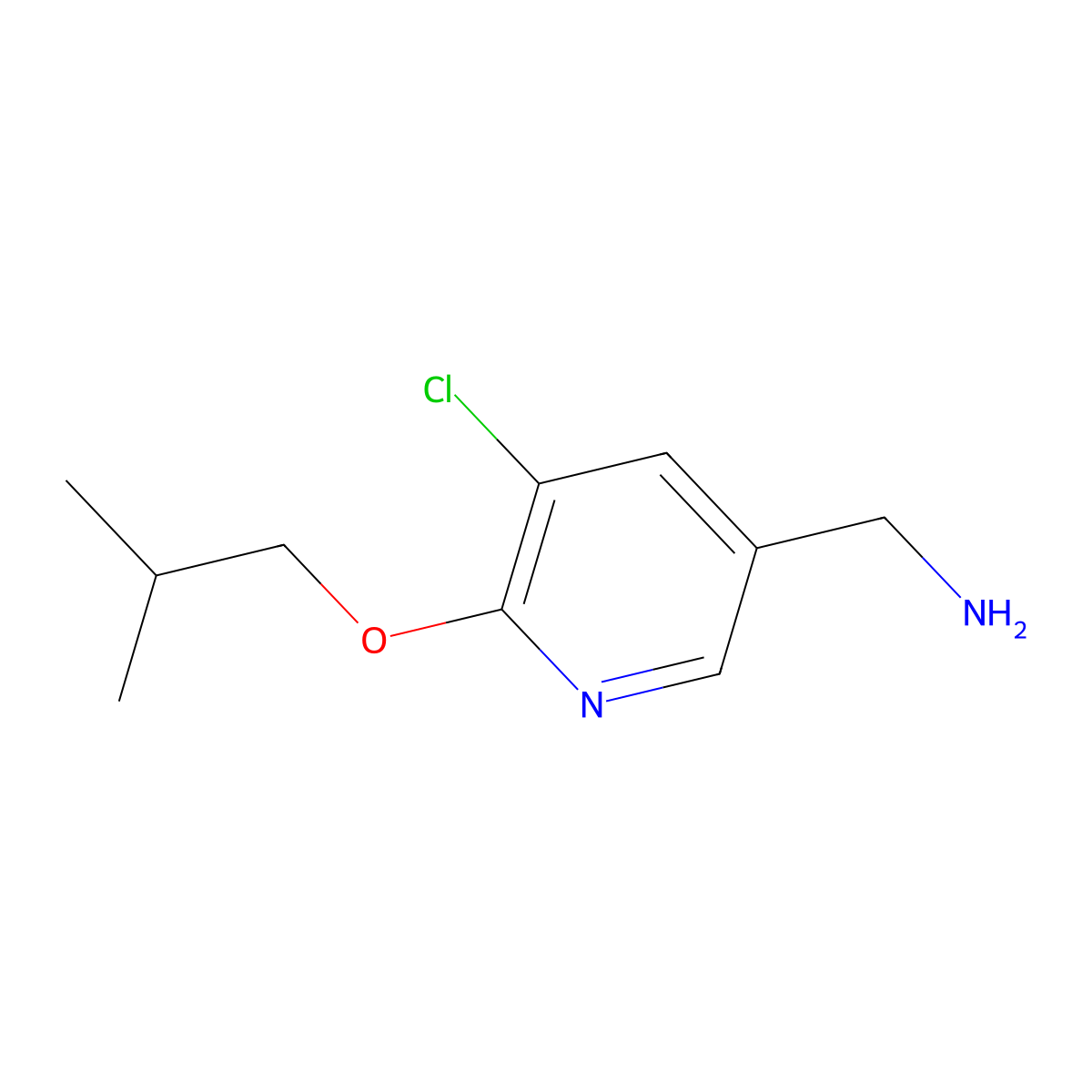 [5-Chloro-6-(2-methylpropoxy)pyridin-3-yl]methanamine molecular structure, CAS 1248824-91-0