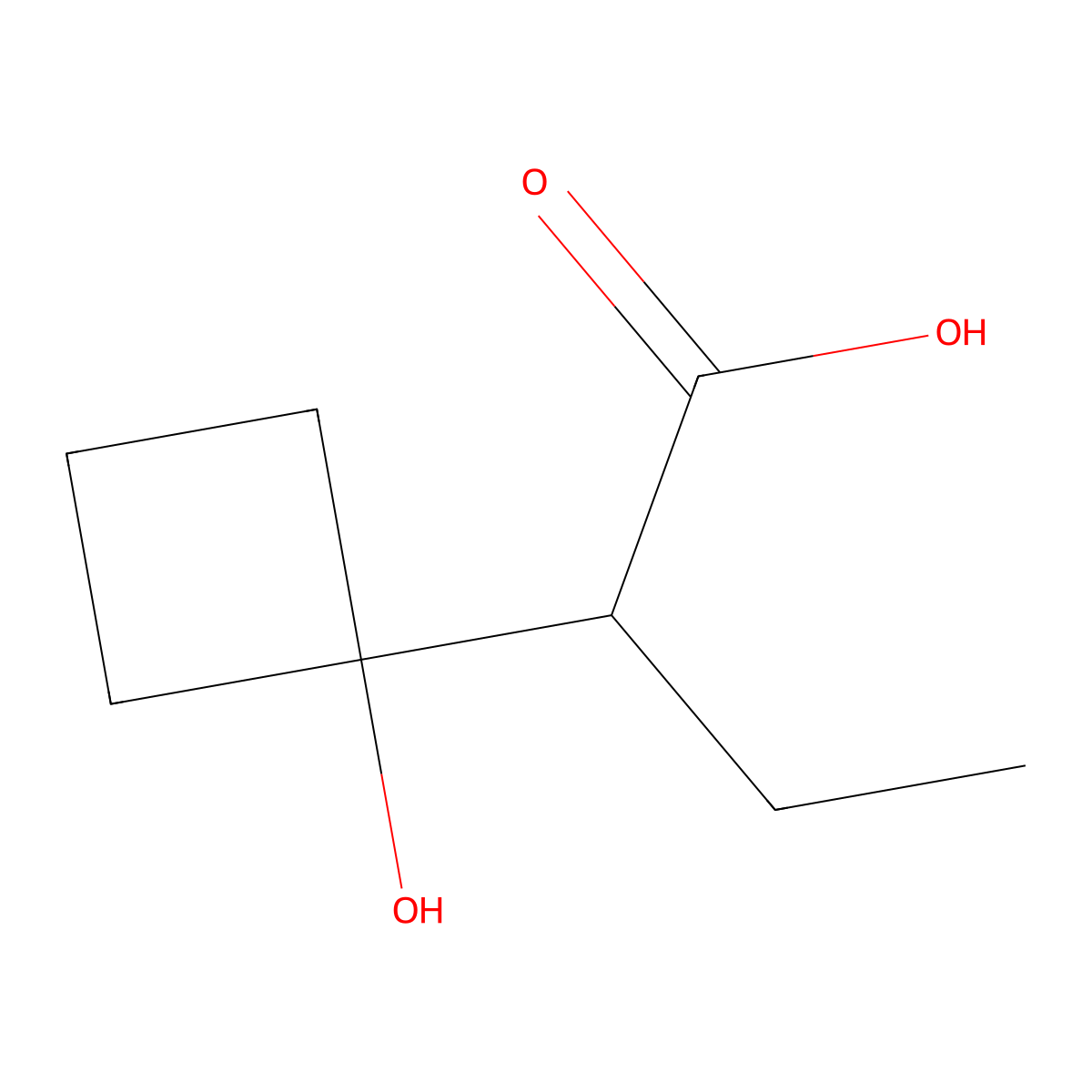 2-(1-Hydroxycyclobutyl)butanoic acid molecular structure, CAS 1248825-43-5