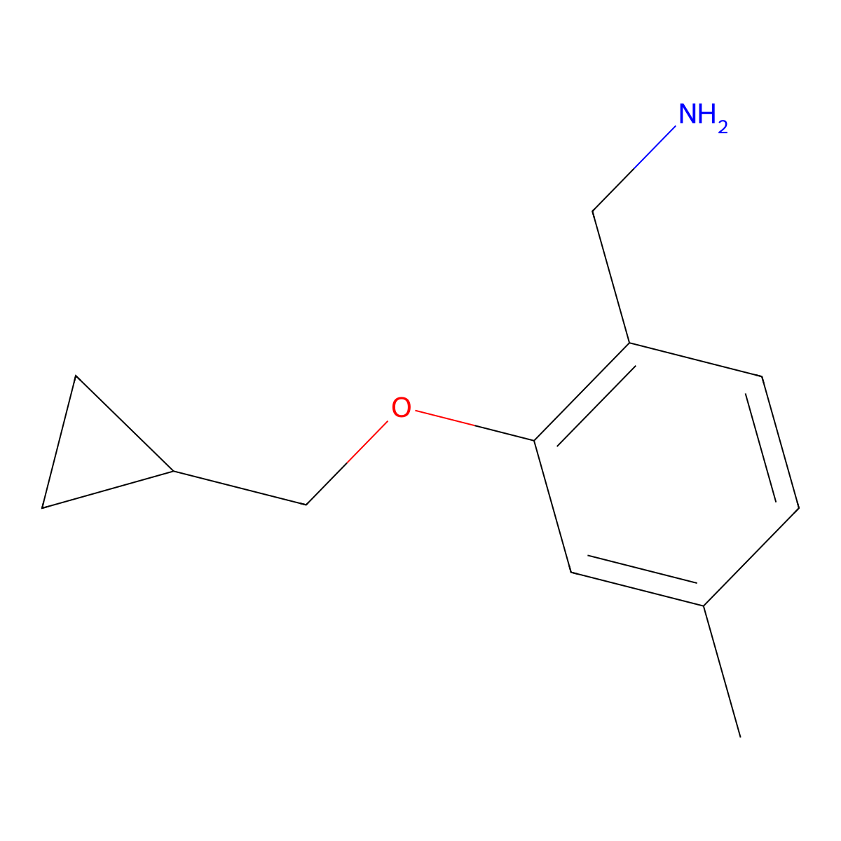 [2-(Cyclopropylmethoxy)-4-methylphenyl]methanamine molecular structure, CAS 1248825-63-9