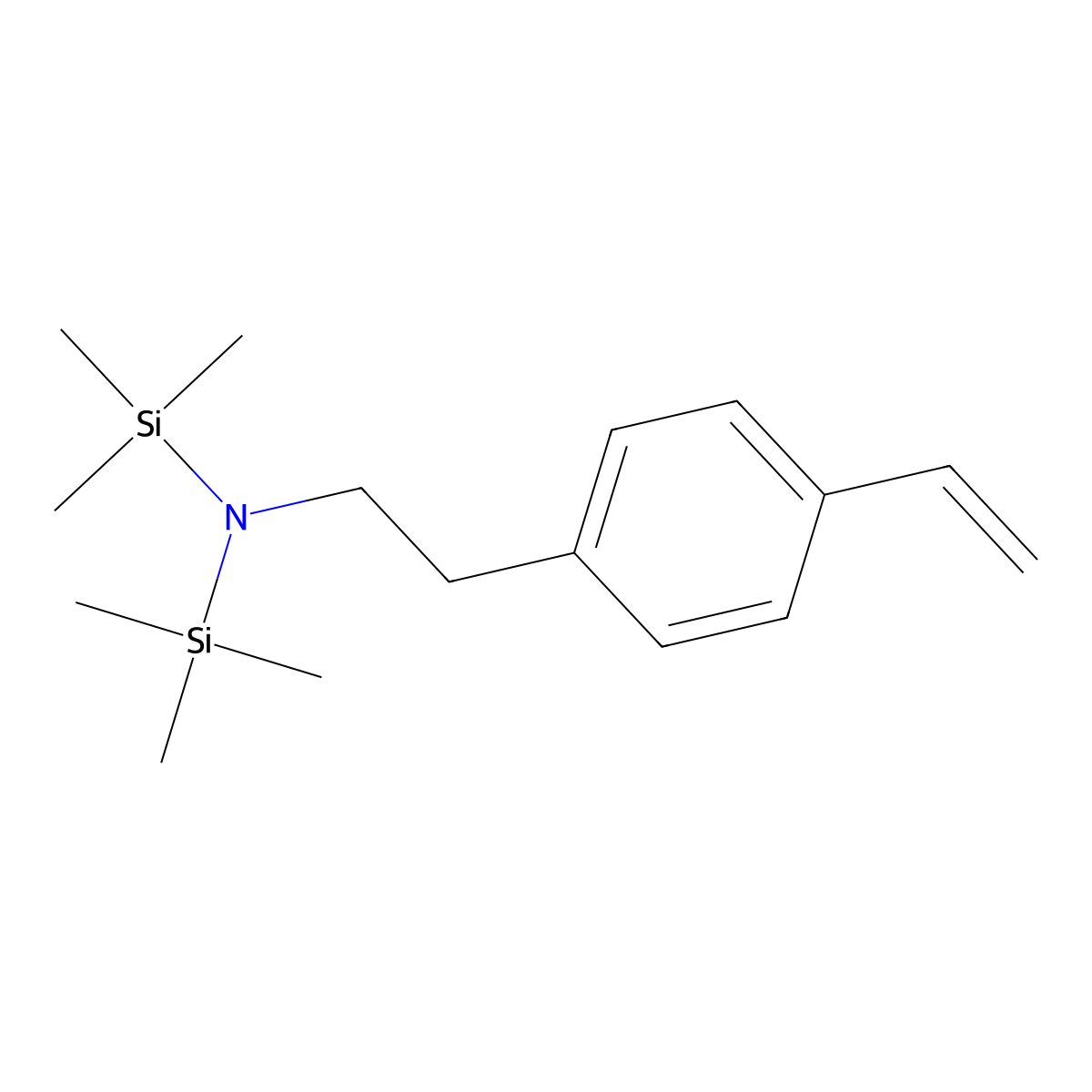1,1,1-Trimethyl-N-(trimethylsilyl)-N-(4-vinylphenethyl)silanamine molecular structure, CAS 124885-97-8
