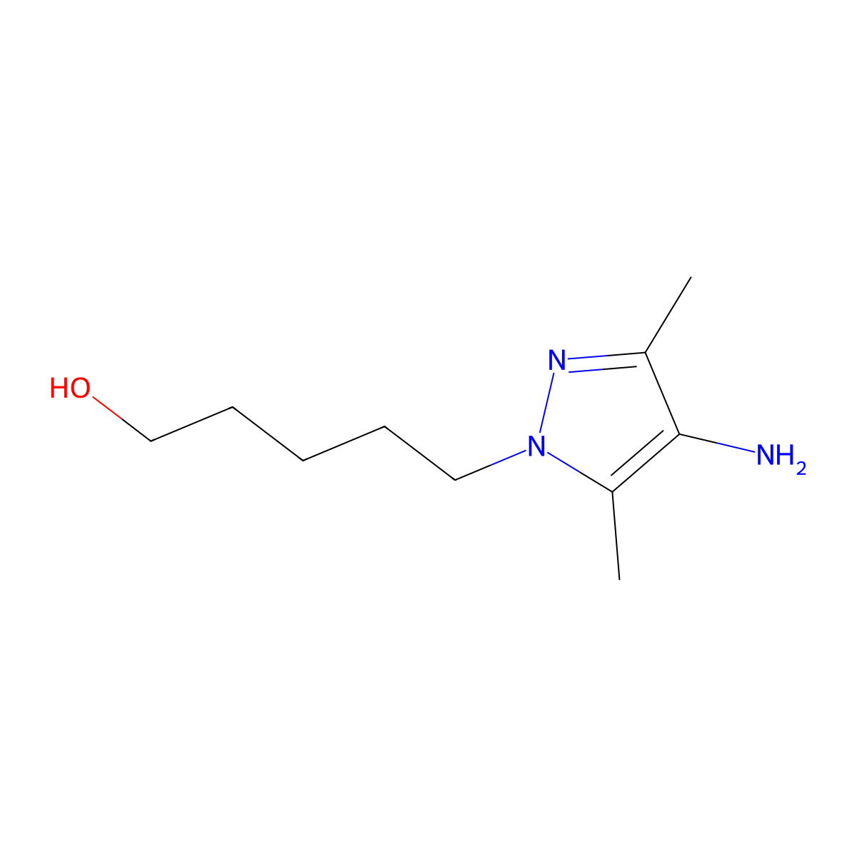5-(4-Amino-3,5-dimethyl-1h-pyrazol-1-yl)pentan-1-ol molecular structure, CAS 1248898-30-7