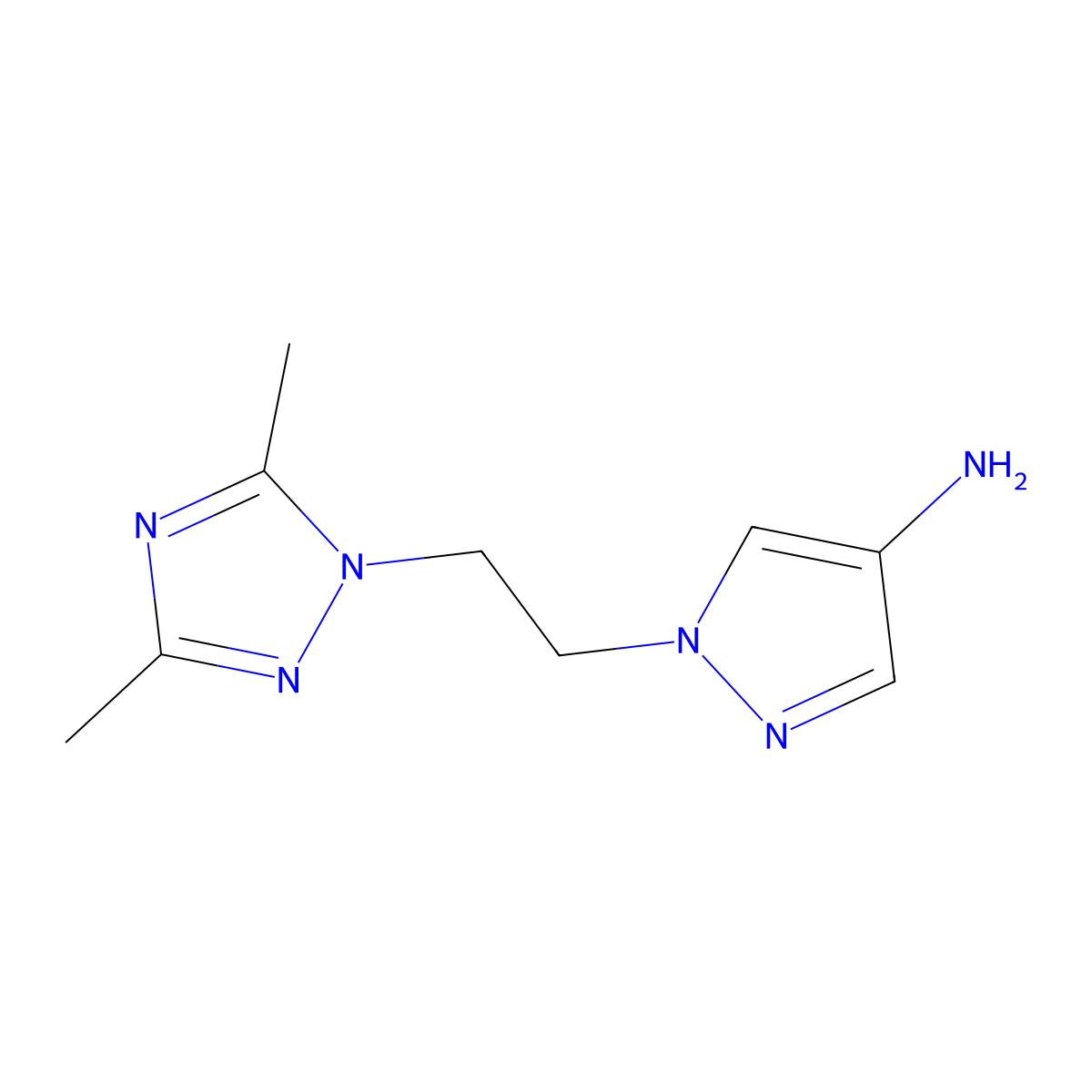 1-(2-(3,5-Dimethyl-1h-1,2,4-triazol-1-yl)ethyl)-1h-pyrazol-4-amine molecular structure, CAS 1248899-24-2