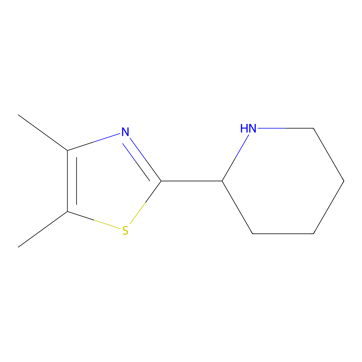 4,5-Dimethyl-2-(piperidin-2-yl)thiazole molecular structure, CAS 1248899-34-4