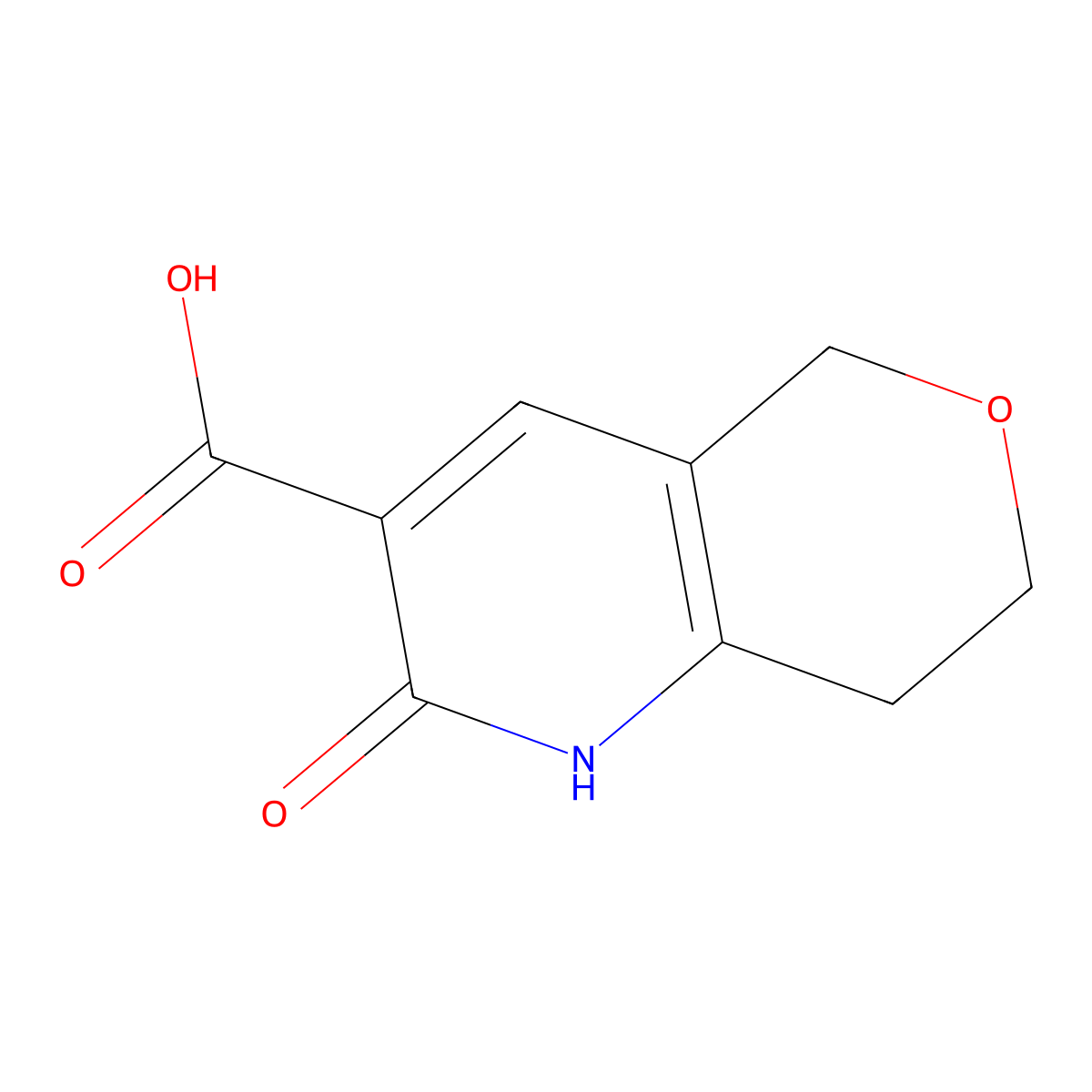 2-oxo-1H,2H,5H,7H,8H-pyrano(4,3-b)pyridine-3-carboxylic acid molecular structure, CAS 1248899-71-9