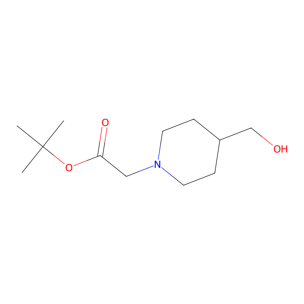 tert-Butyl 2-(4-(hydroxymethyl)piperidin-1-yl)acetate molecular structure, CAS 1248900-66-4
