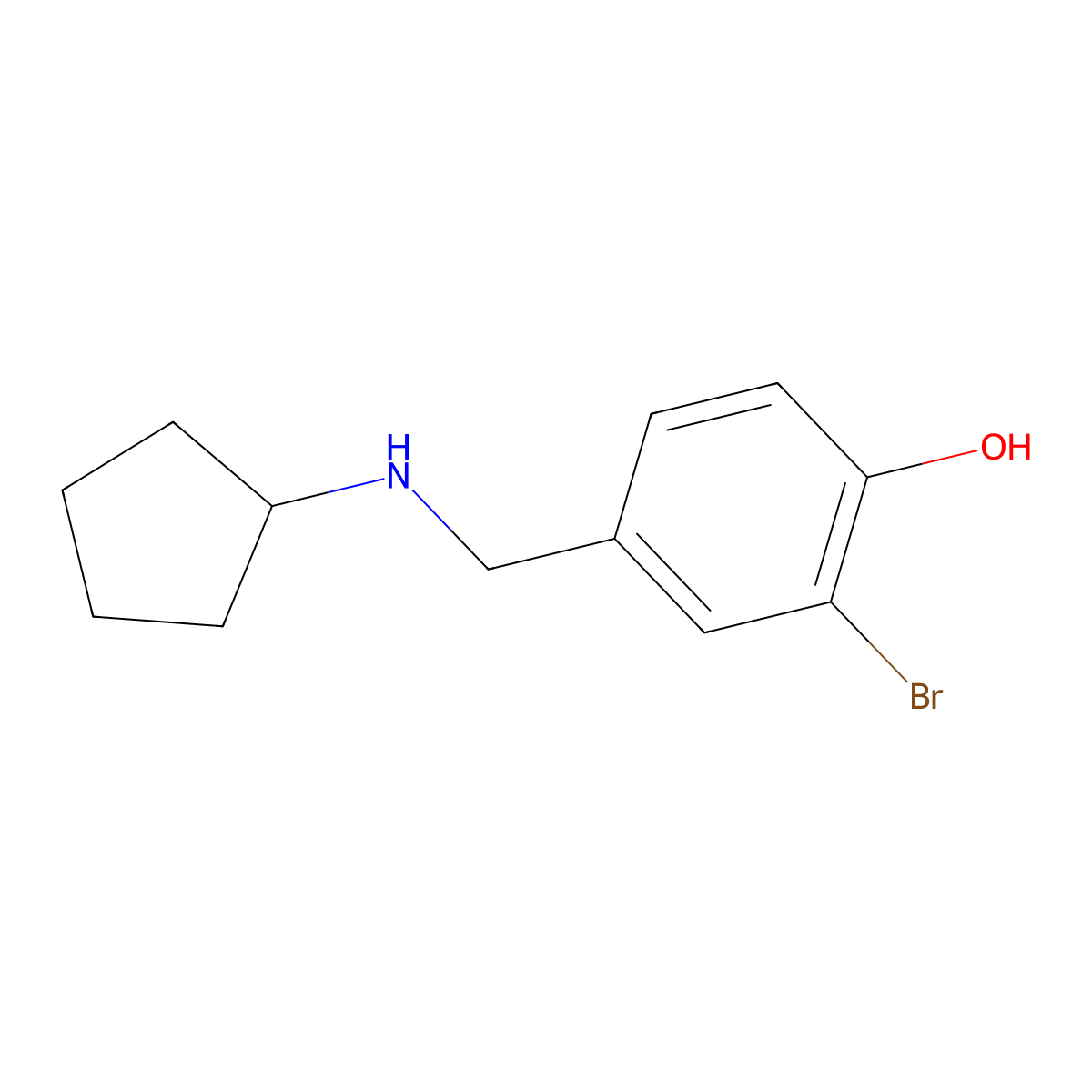 2-Bromo-4-[(cyclopentylamino)methyl]phenol molecular structure, CAS 1248901-31-6