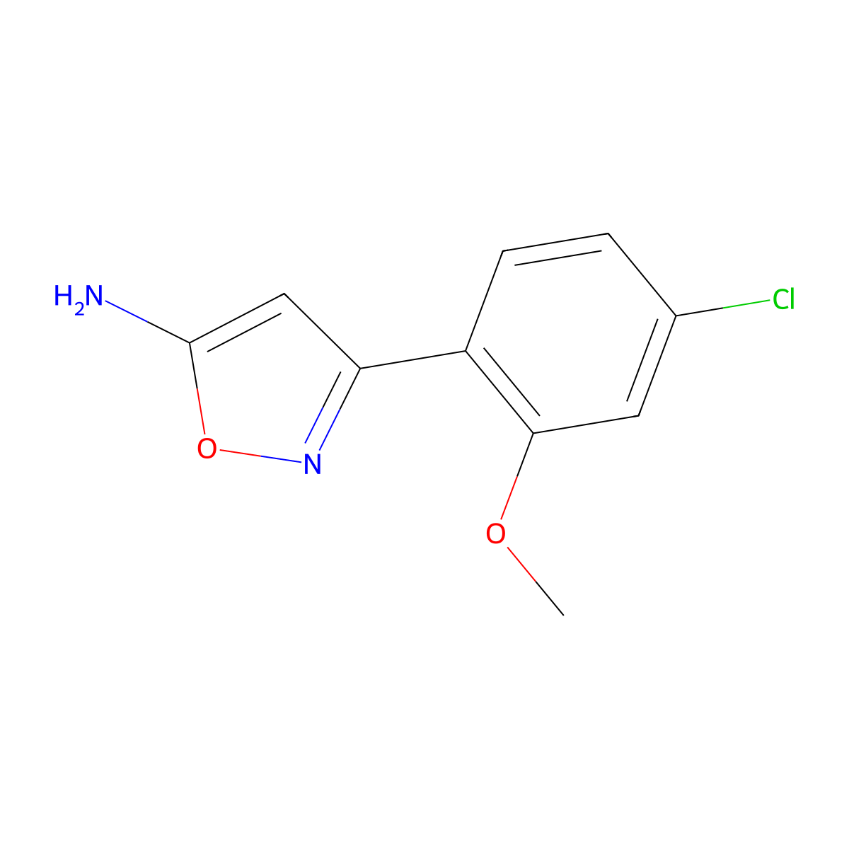 3-(4-Chloro-2-methoxyphenyl)isoxazol-5-amine molecular structure, CAS 1248903-23-2