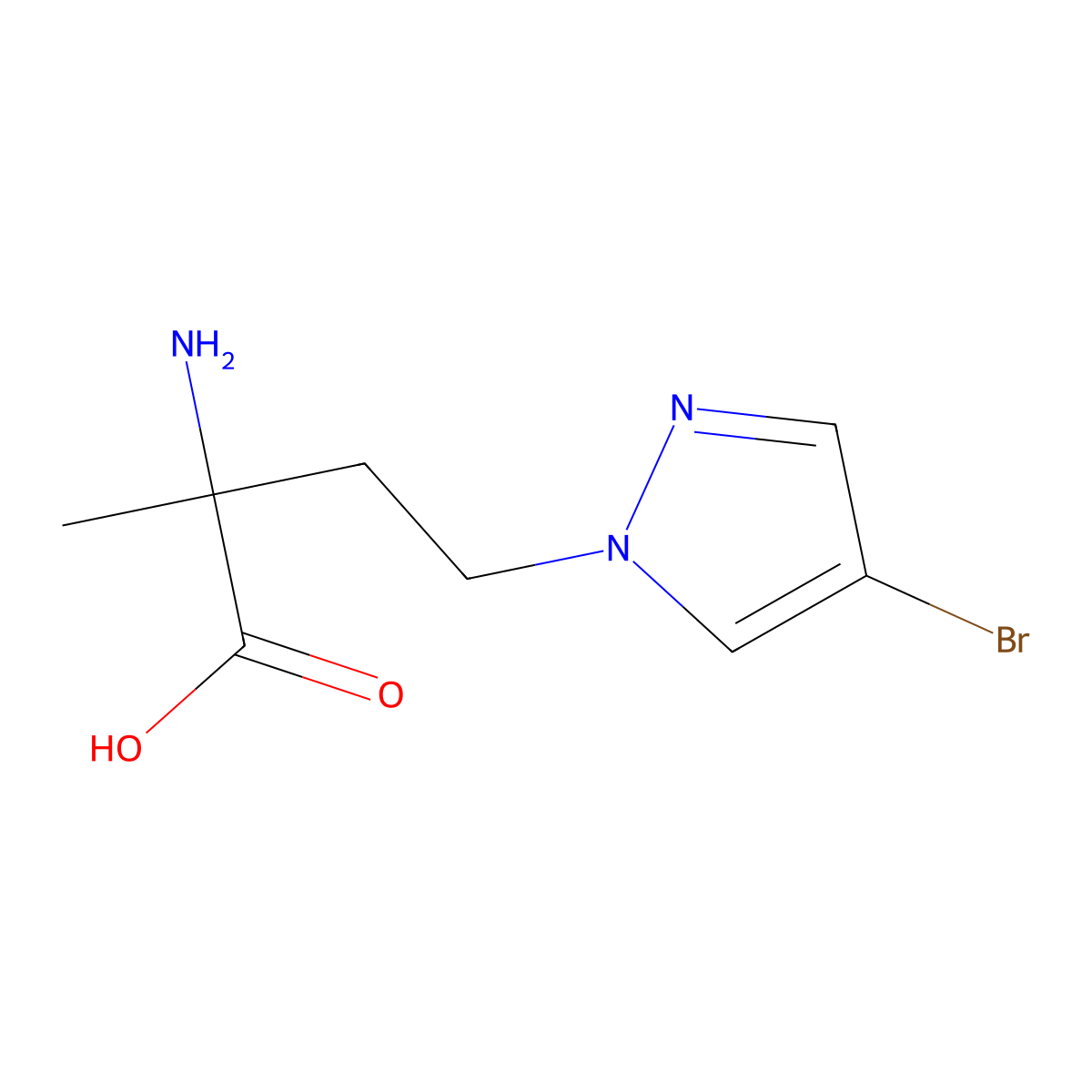 2-Amino-4-(4-bromo-1h-pyrazol-1-yl)-2-methylbutanoic acid molecular structure, CAS 1248904-11-1