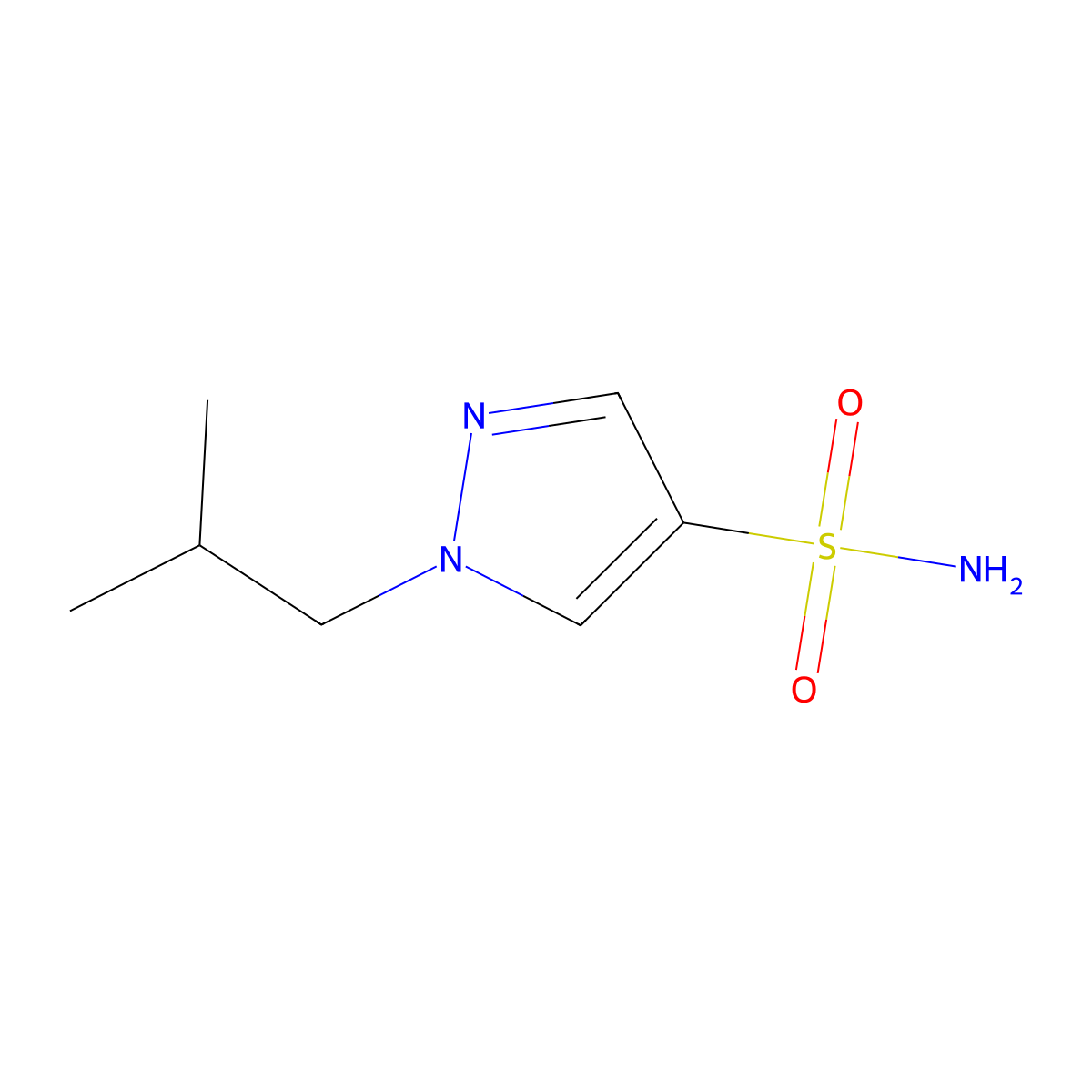 1-(2-Methylpropyl)-1h-pyrazole-4-sulfonamide molecular structure, CAS 1248904-58-6