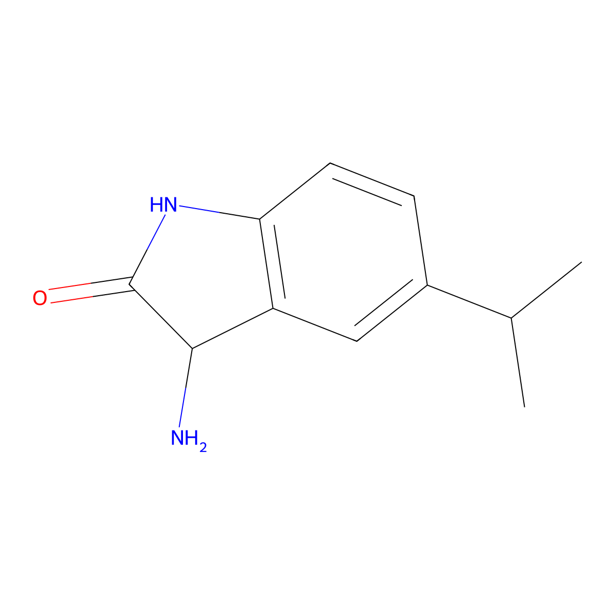3-amino-5-(propan-2-yl)-2,3-dihydro-1H-indol-2-one molecular structure, CAS 1248905-96-5