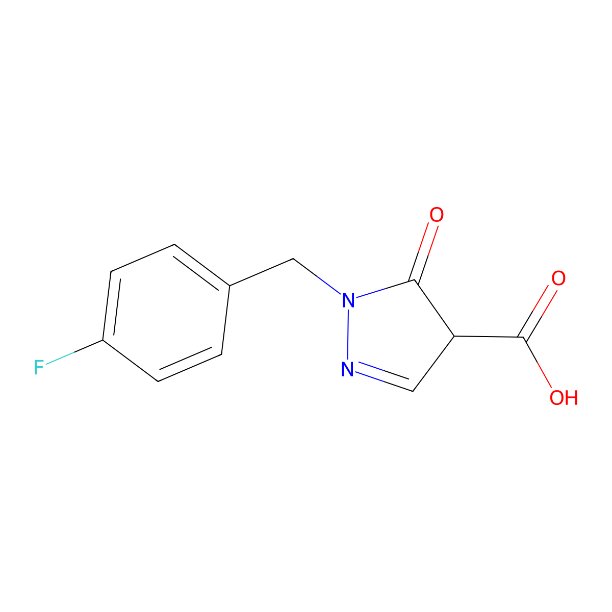 1-(4-fluorobenzyl)-5-oxo-4,5-dihydro-1H-pyrazole-4-carboxylic acid molecular structure, CAS 1248907-29-0
