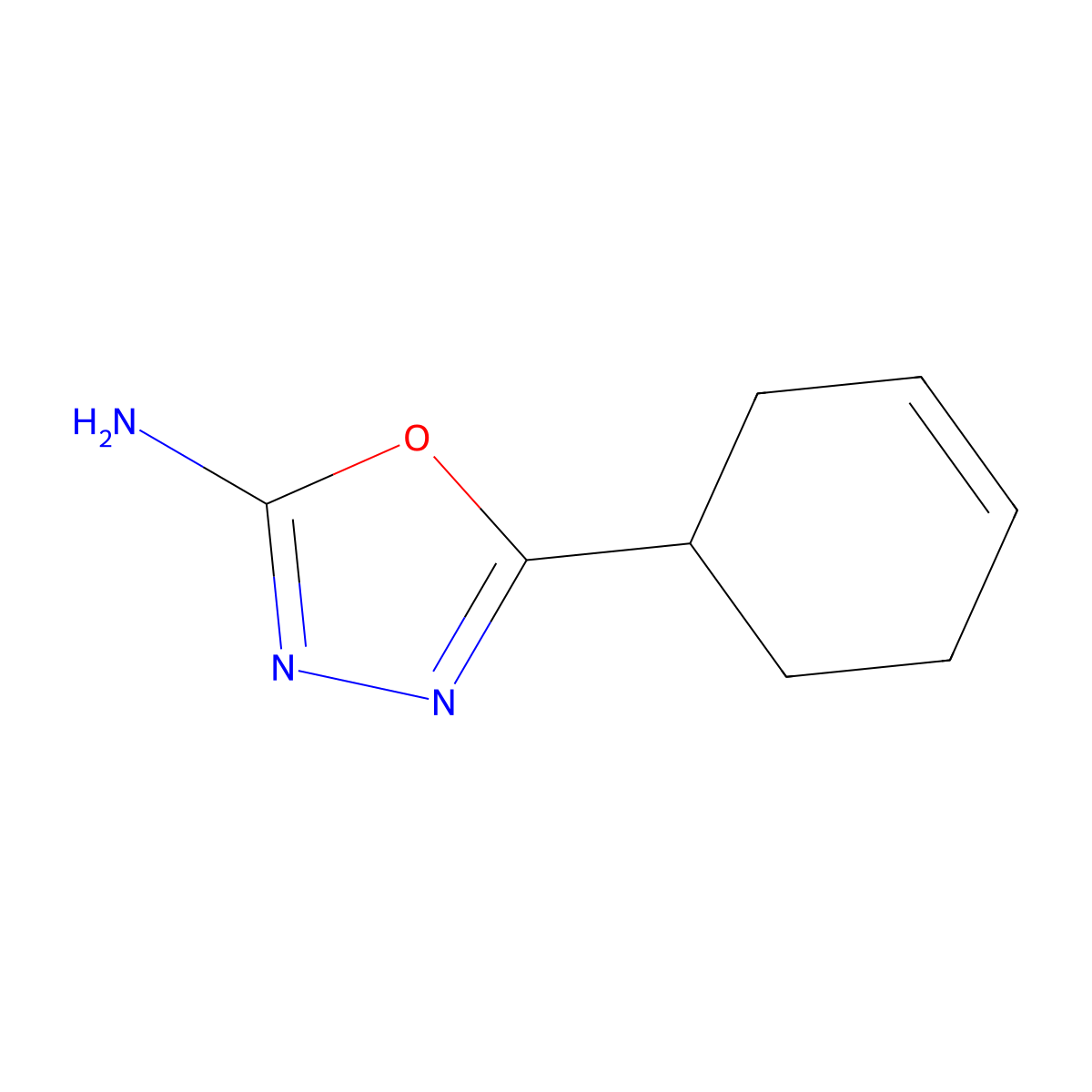 5-(Cyclohex-3-en-1-yl)-1,3,4-oxadiazol-2-amine molecular structure, CAS 1248907-30-3